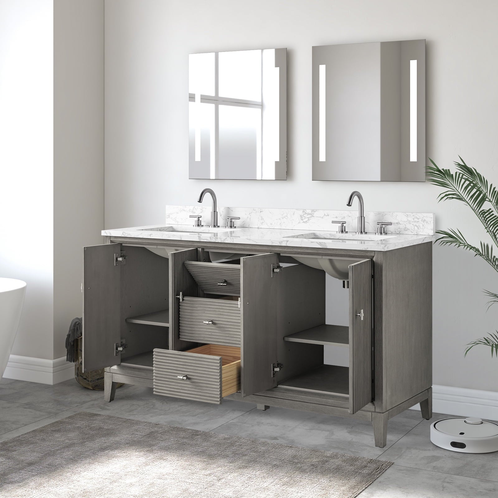 Linear Driftwood Gray / Brushed Nickel