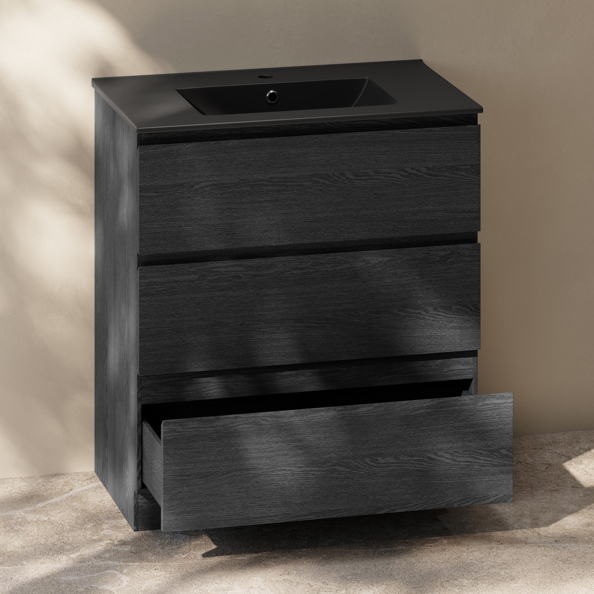 Black Oak / Matte Black / 1-Hole