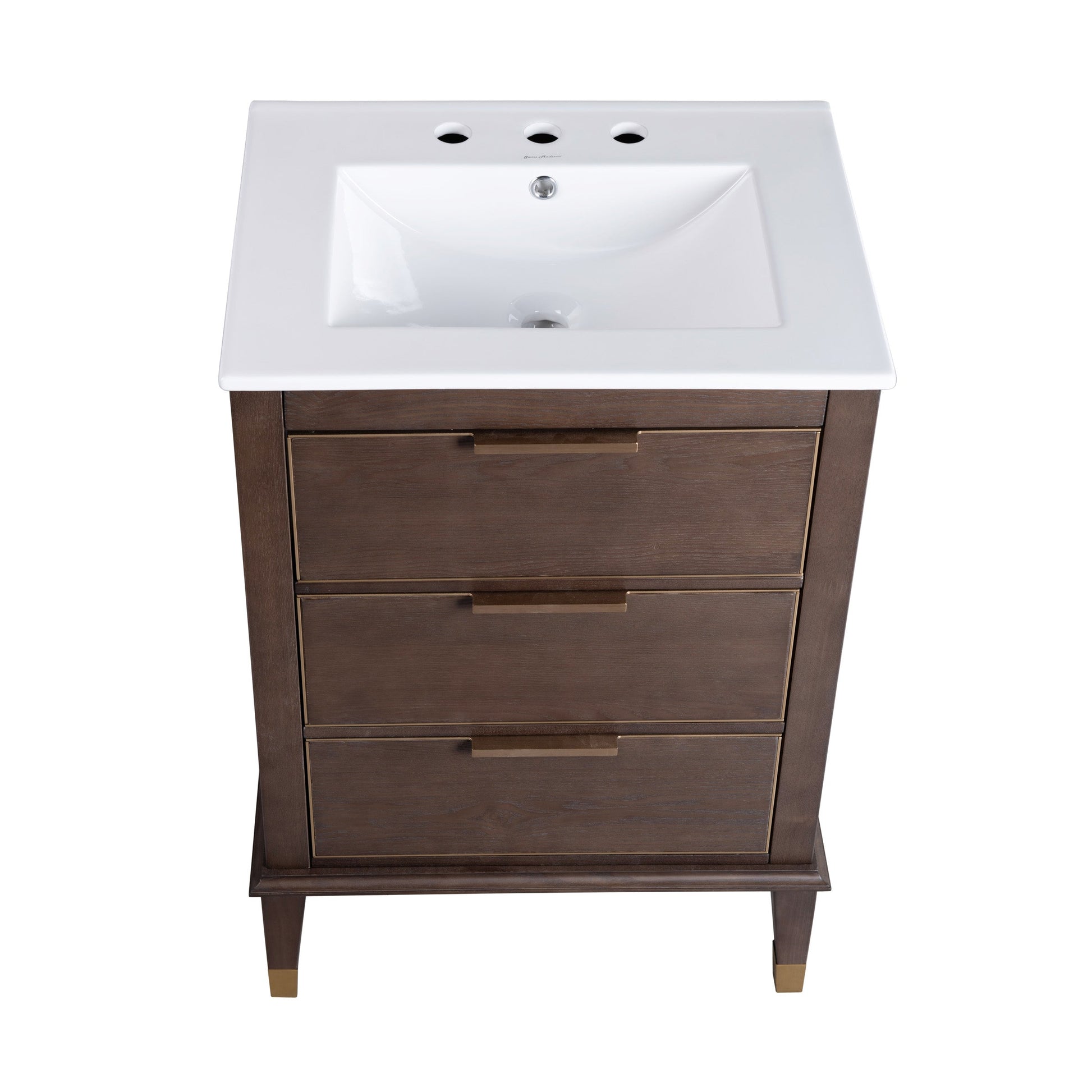 Brown Oak / White / 3-Hole
