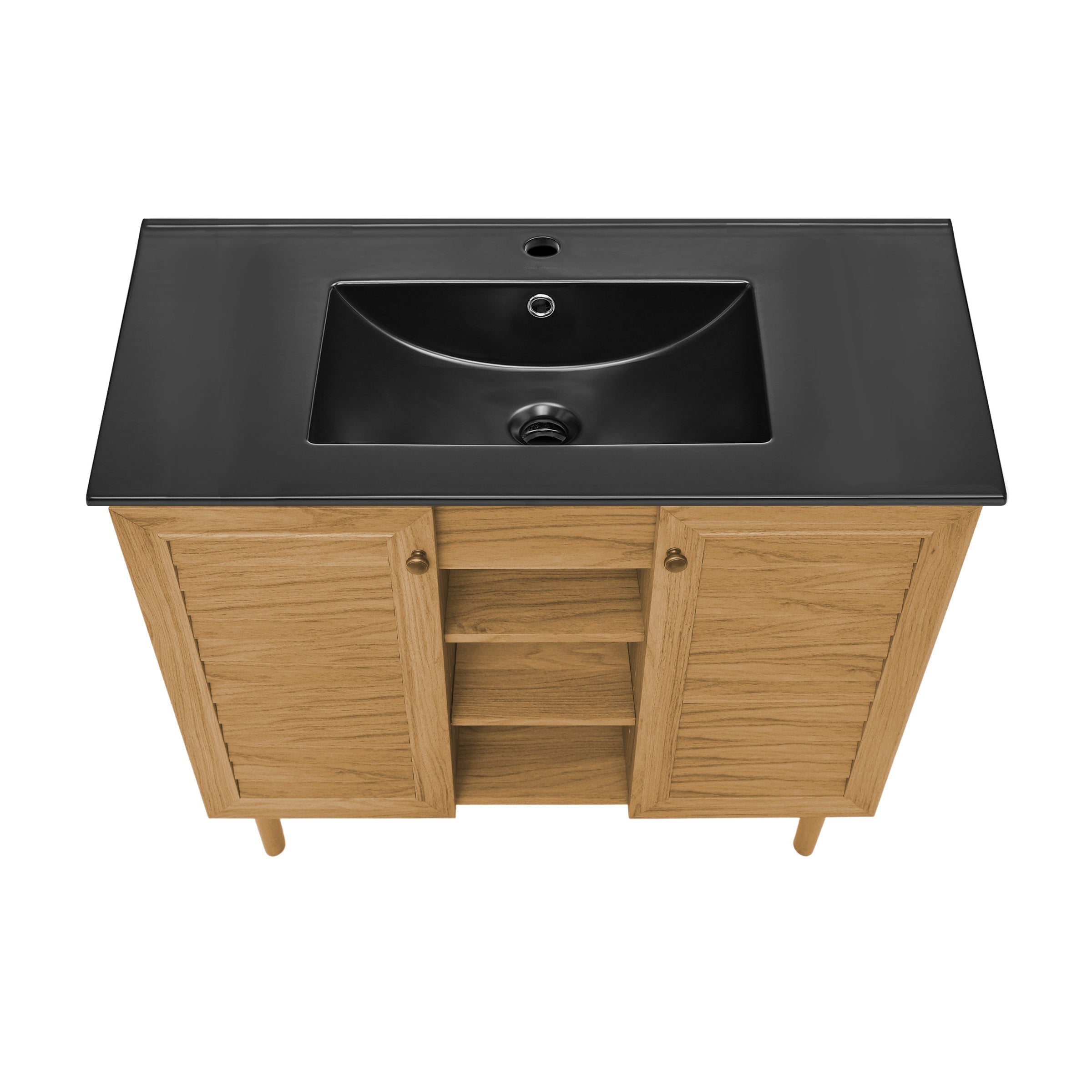 Golden Oak / Black / 1-Hole