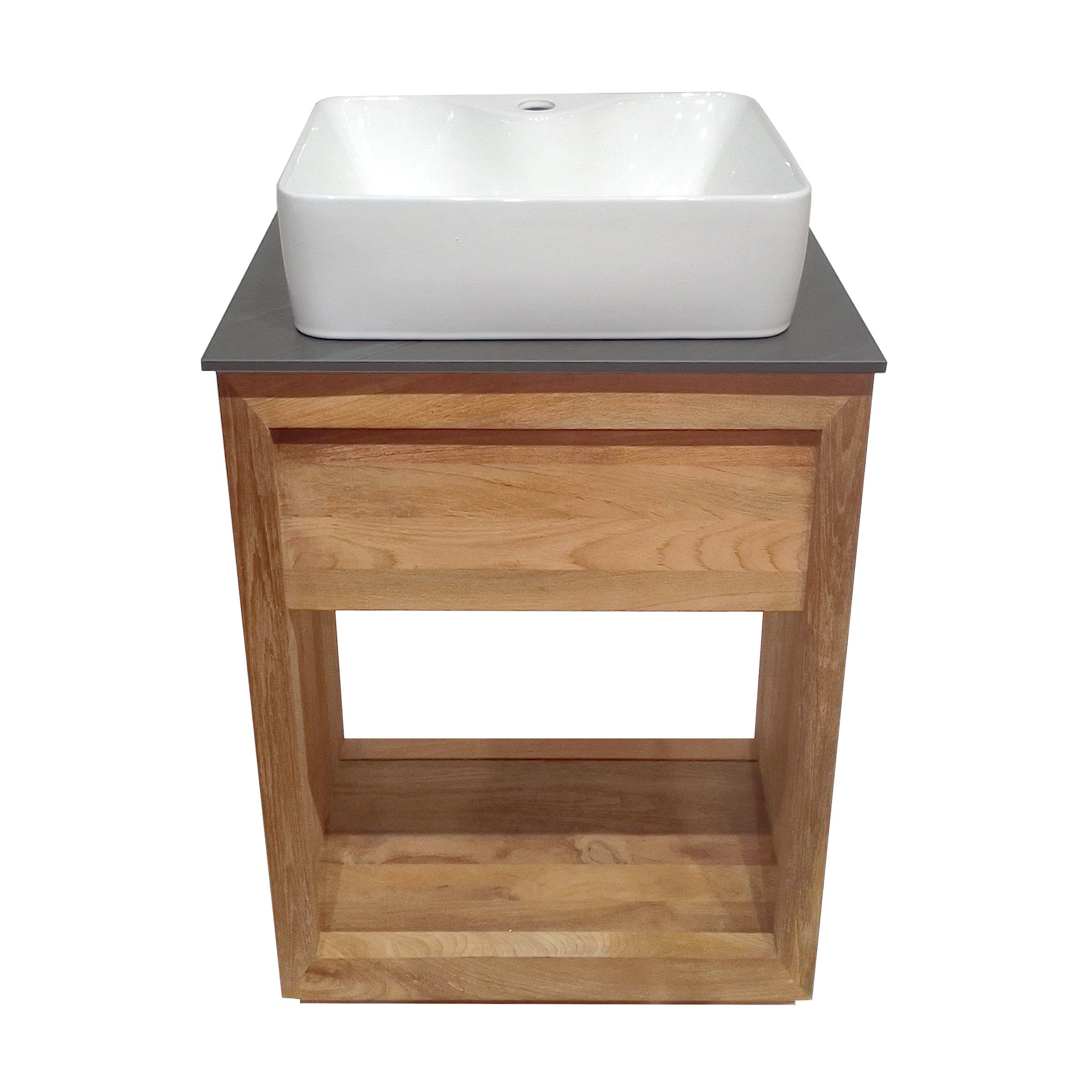 Natural Teak / White / 1-Hole