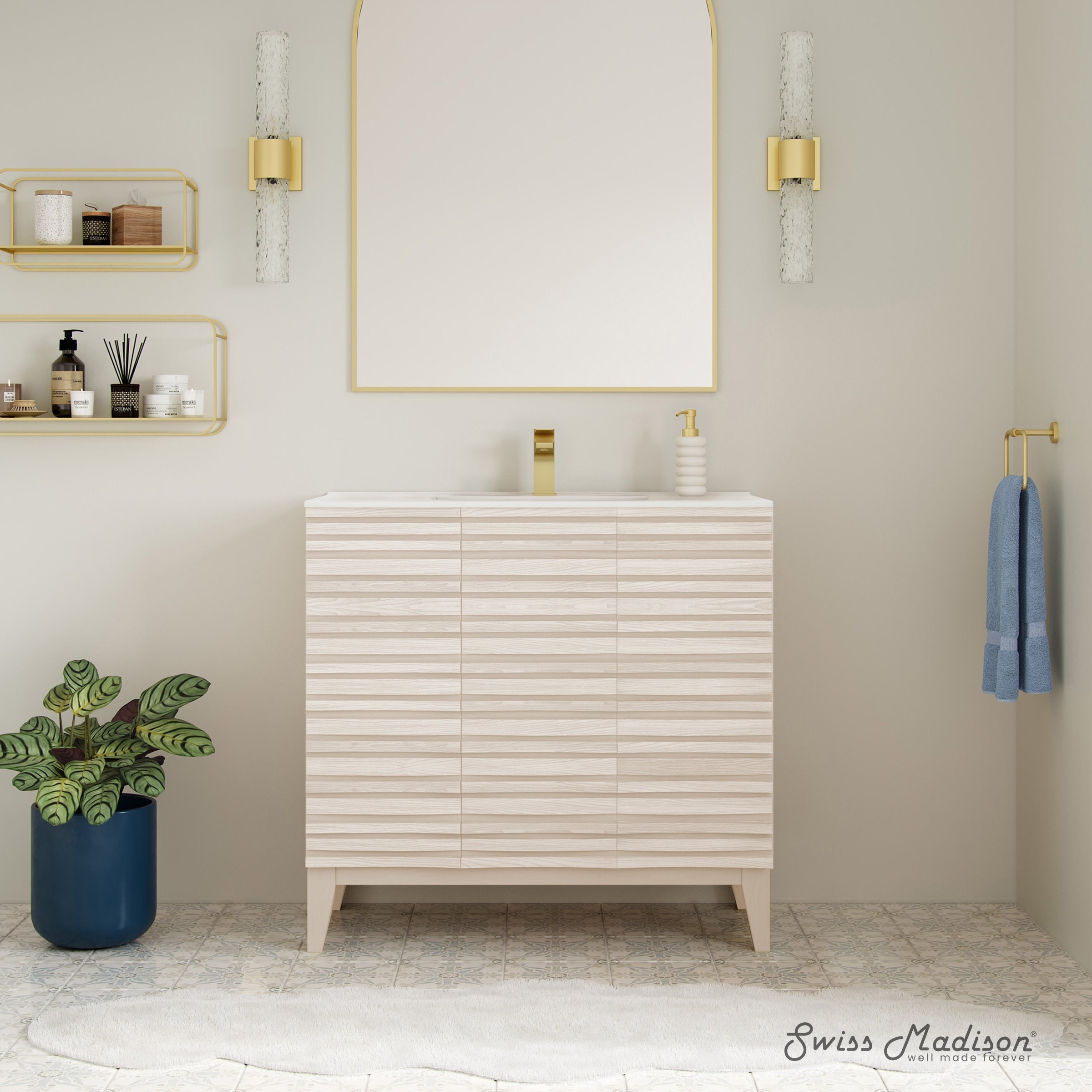 White Oak / White / 1-Hole