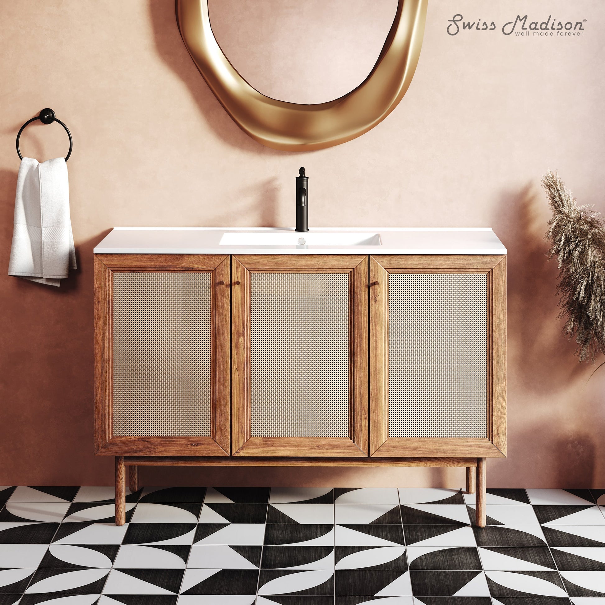 Golden Oak / White / 1-Hole