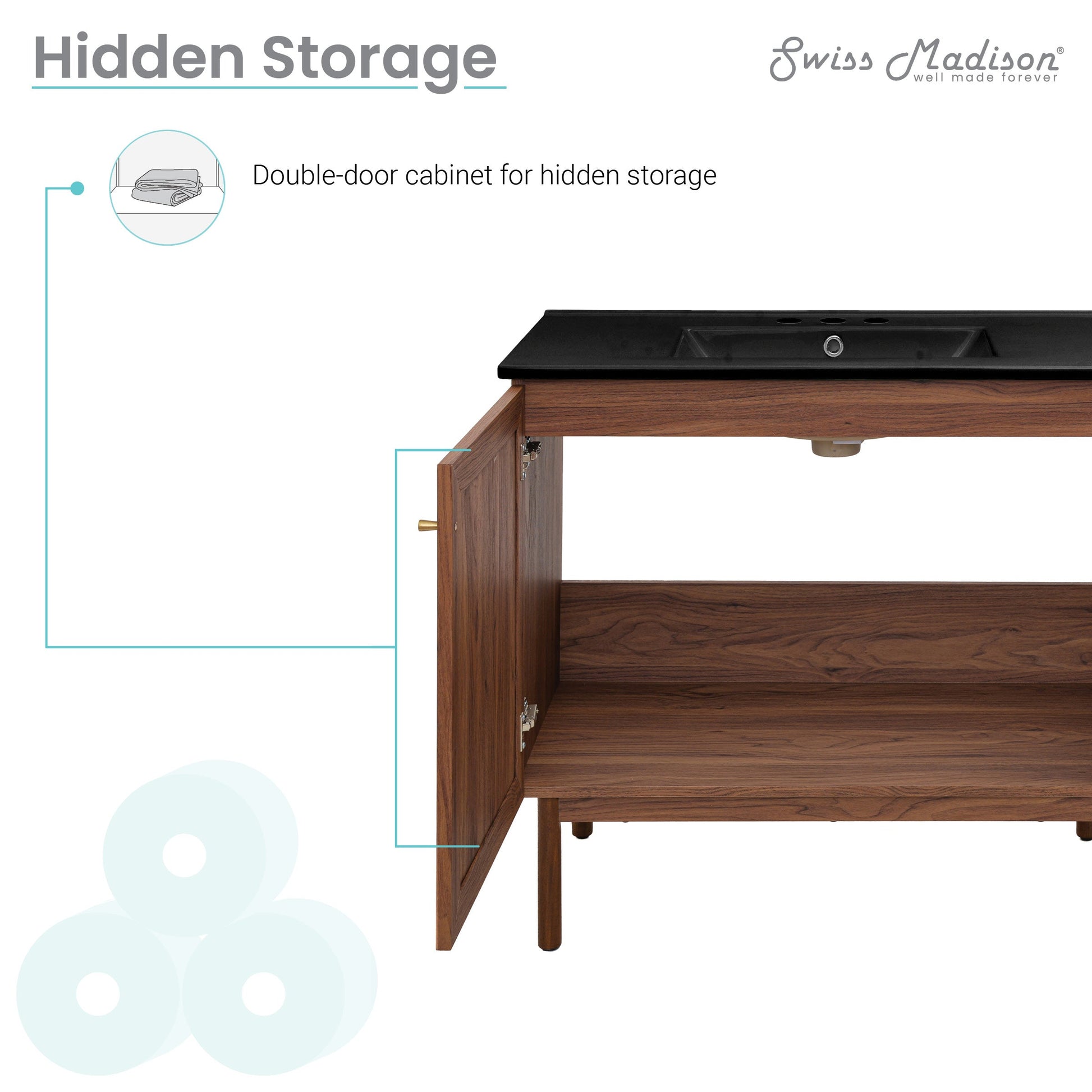 Brown Oak / Black / 3-Hole
