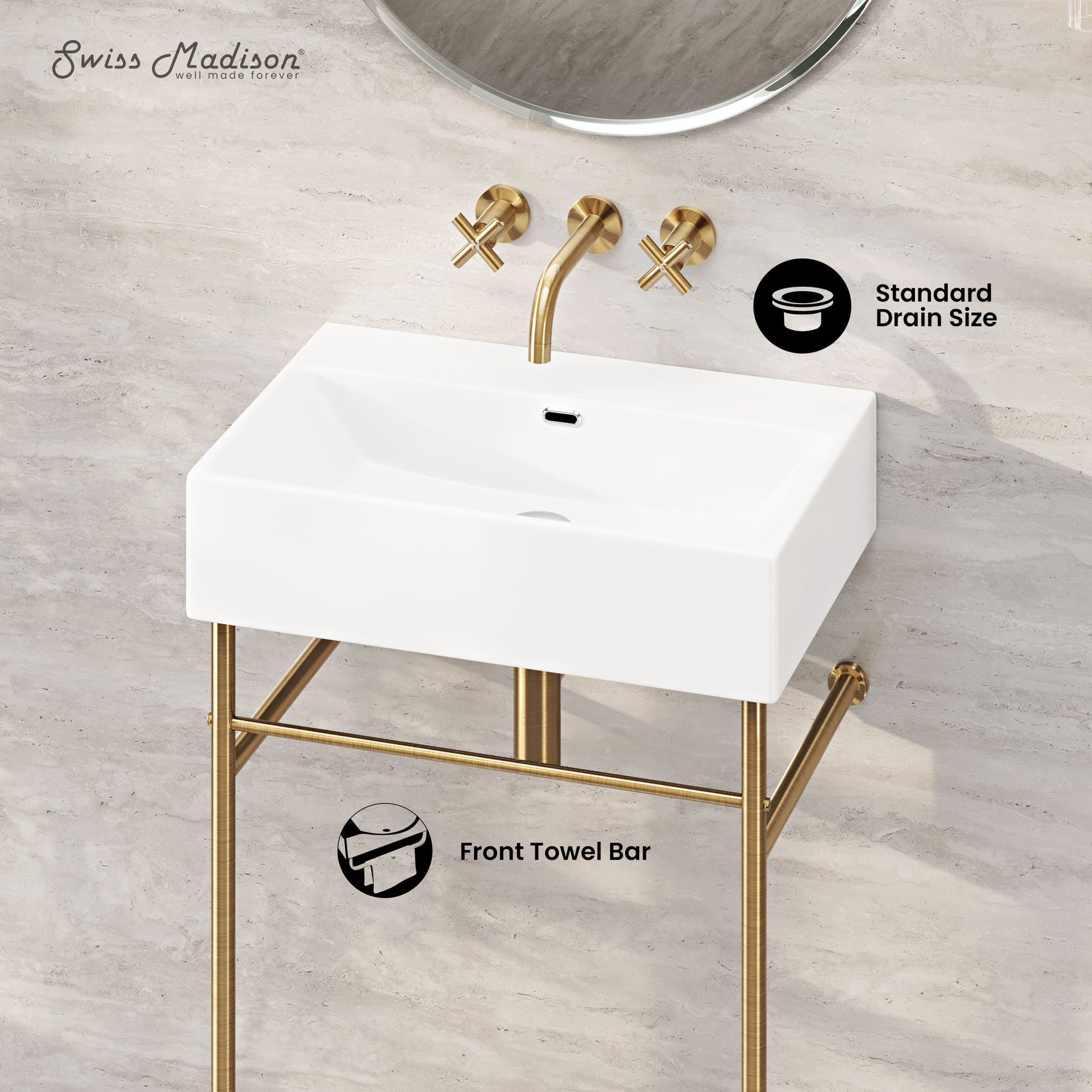 Brushed Gold / White