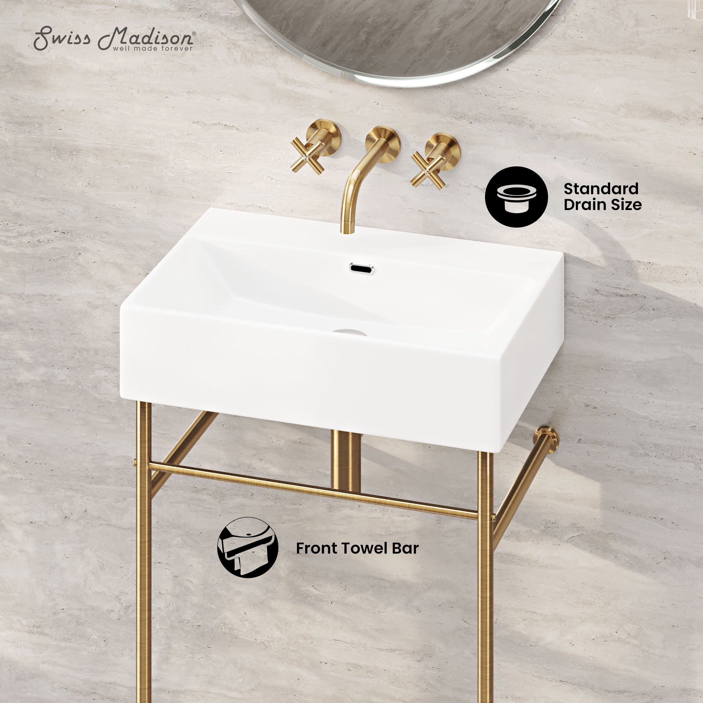 Brushed Gold / White