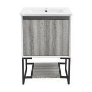 Gray Oak / White / 1-Hole
