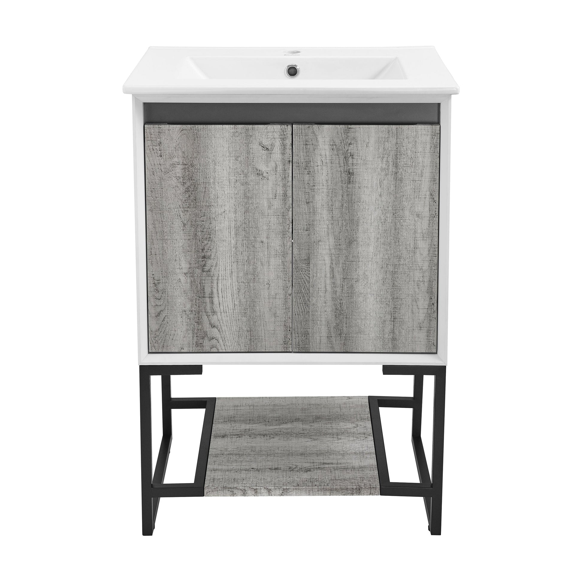 Gray Oak / White / 1-Hole