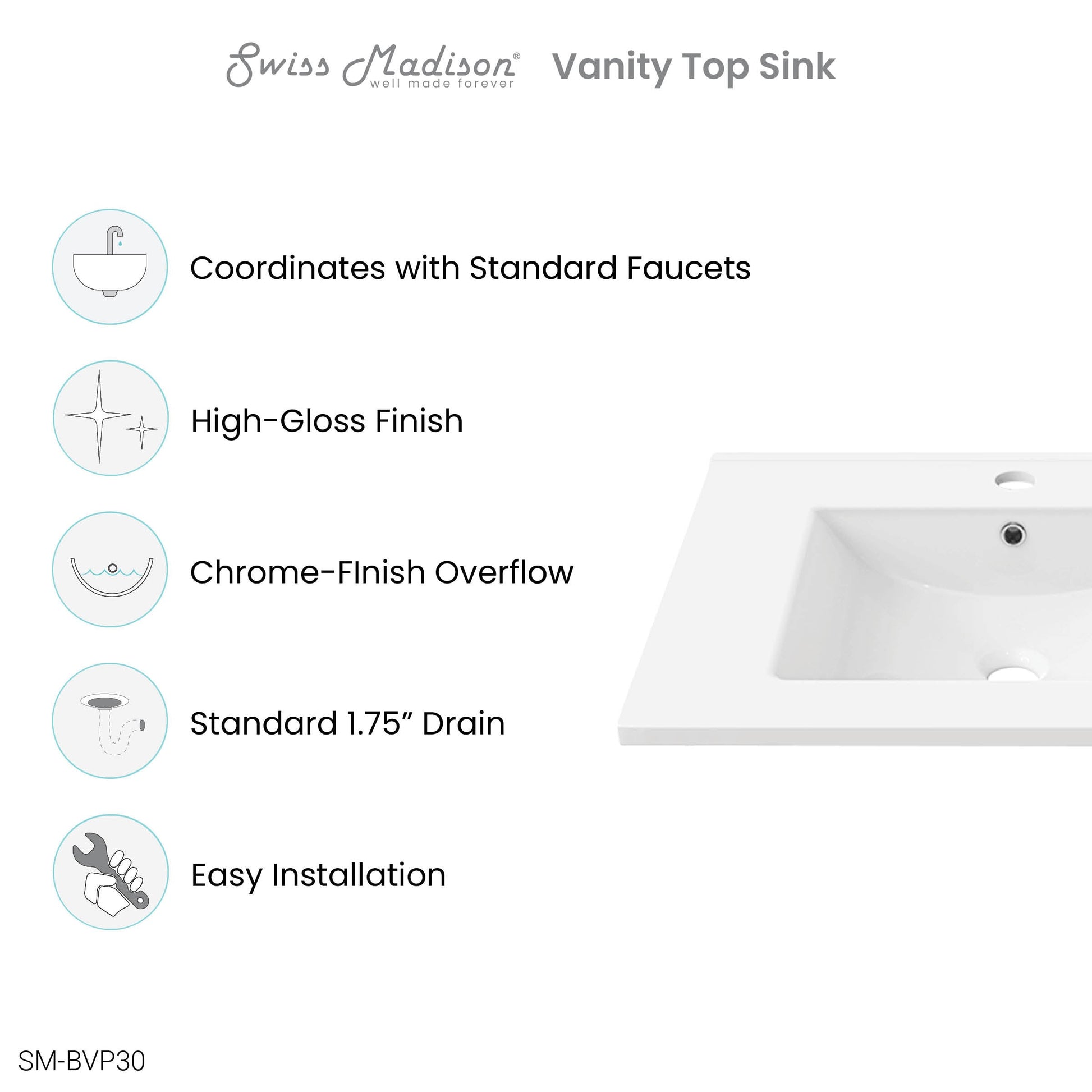 Glossy White / 1-Hole