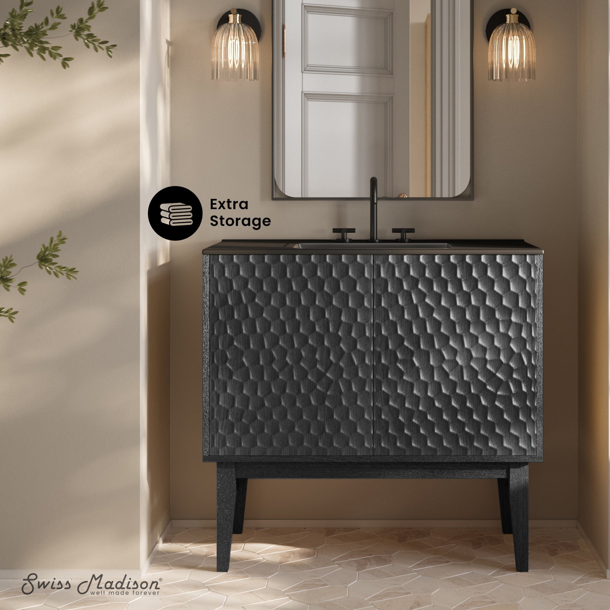 Black Oak / Matte Black / 3-Hole
