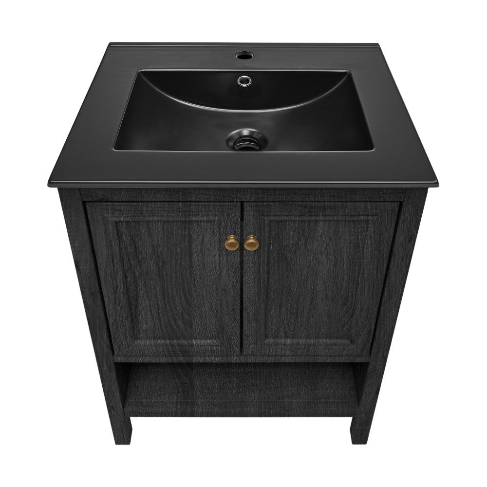 Black Oak / Black / 1-Hole
