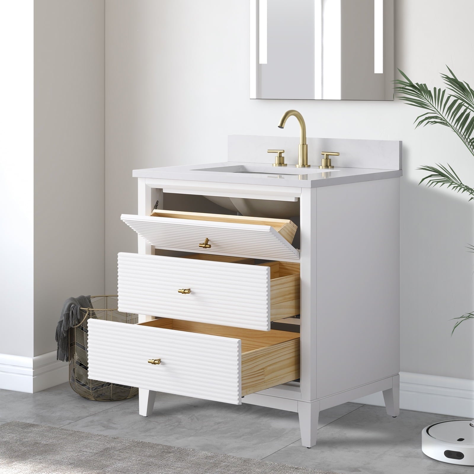 Linear White / Golden Brushed