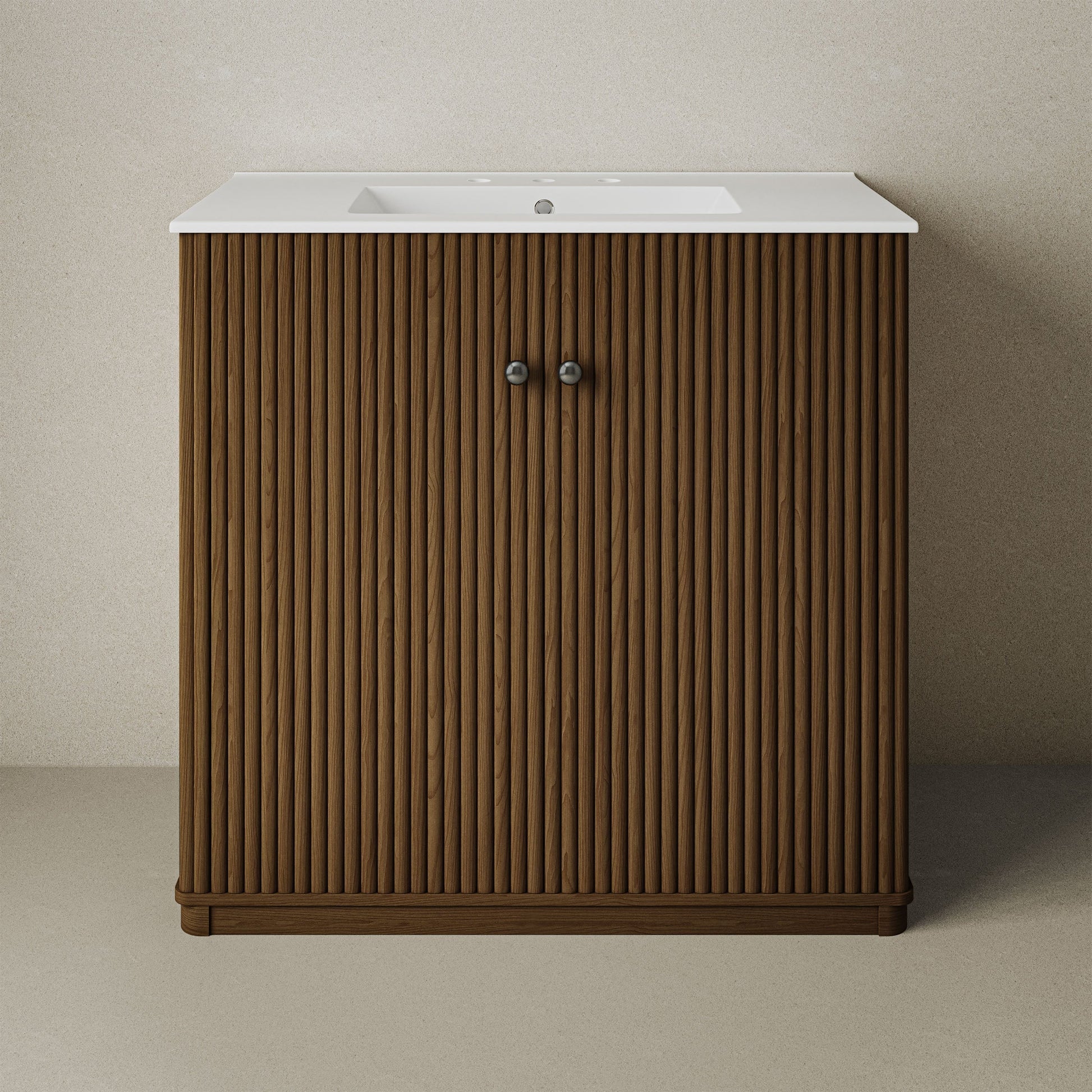Brown Oak / White / 3-Hole