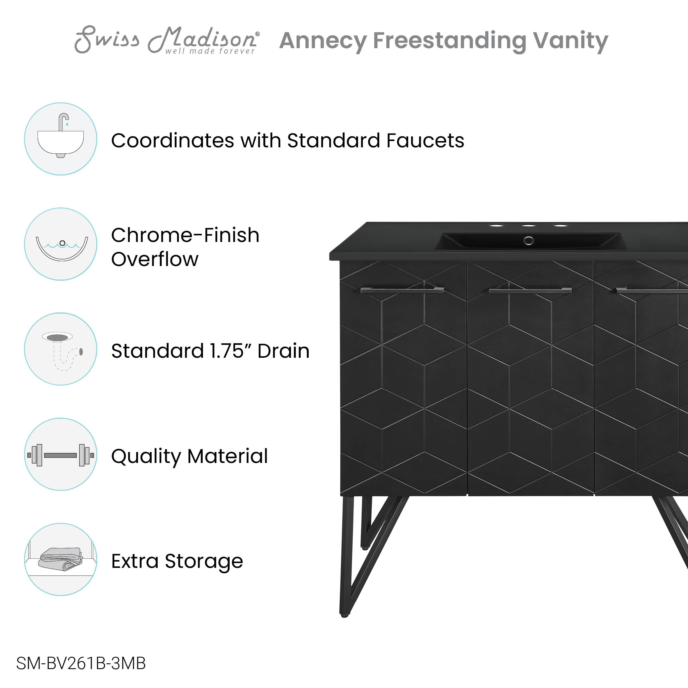 Phantom Black / Matte Black / 3-Hole