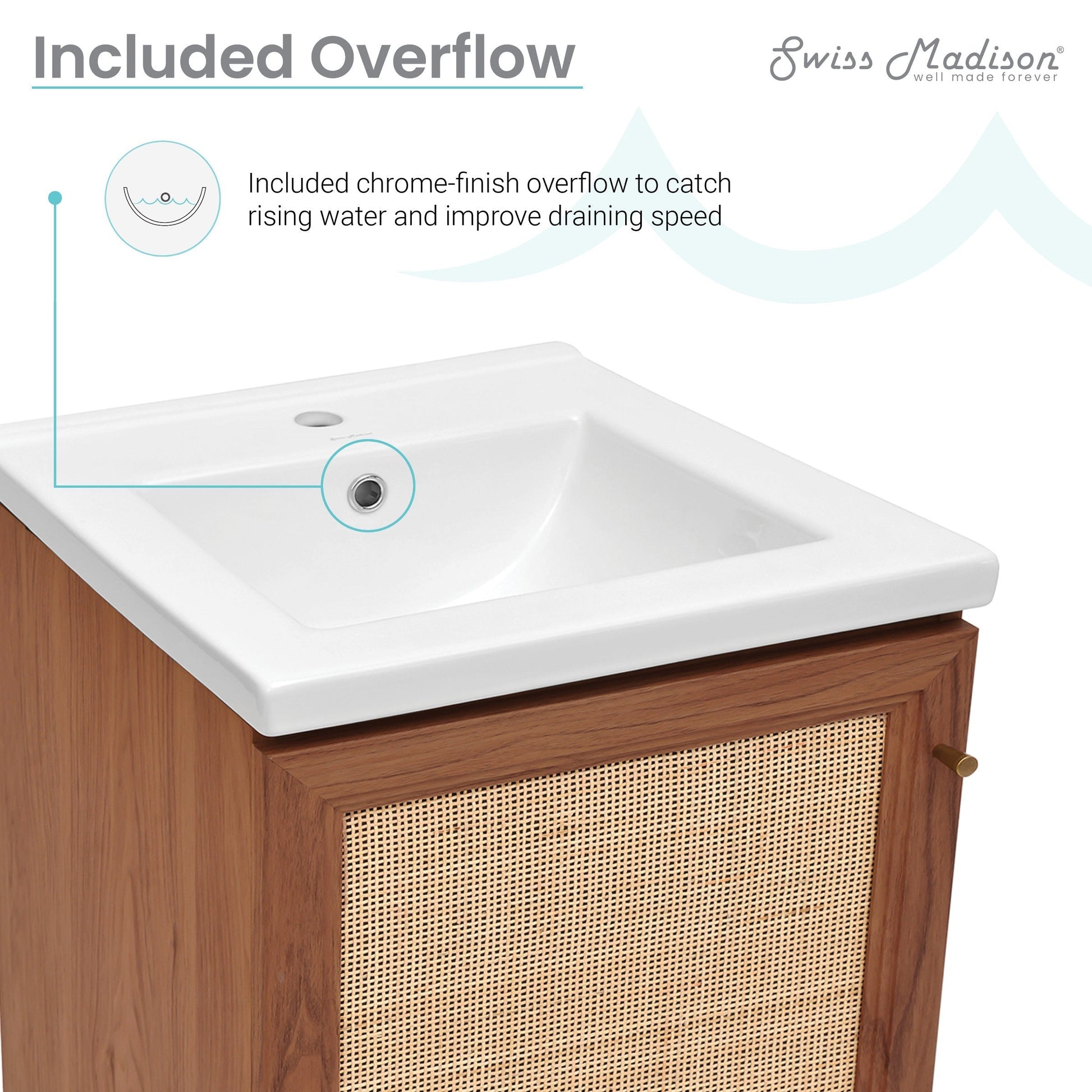 Brown Oak / White / 1-Hole
