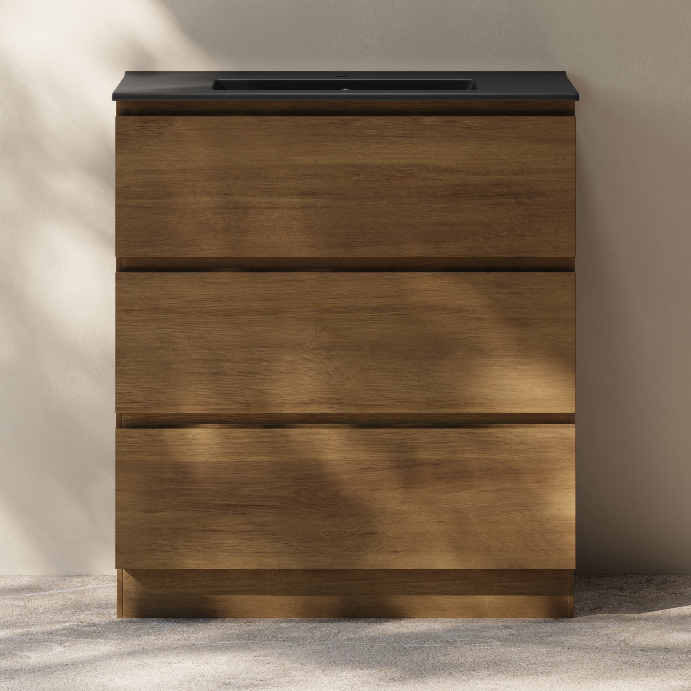 Brown Oak / Matte Black / 1-Hole