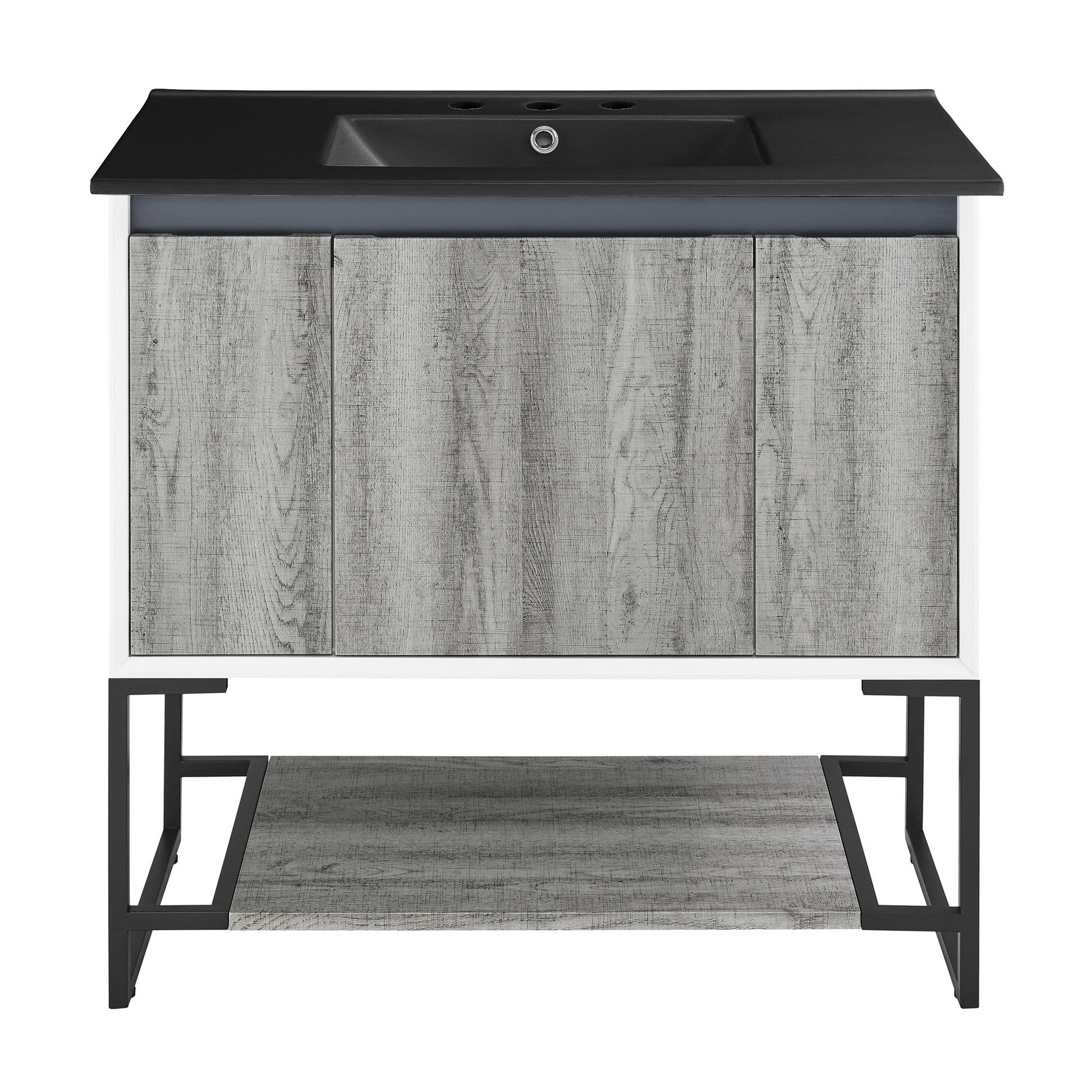 Gray Oak / Matte Black / 3-Hole