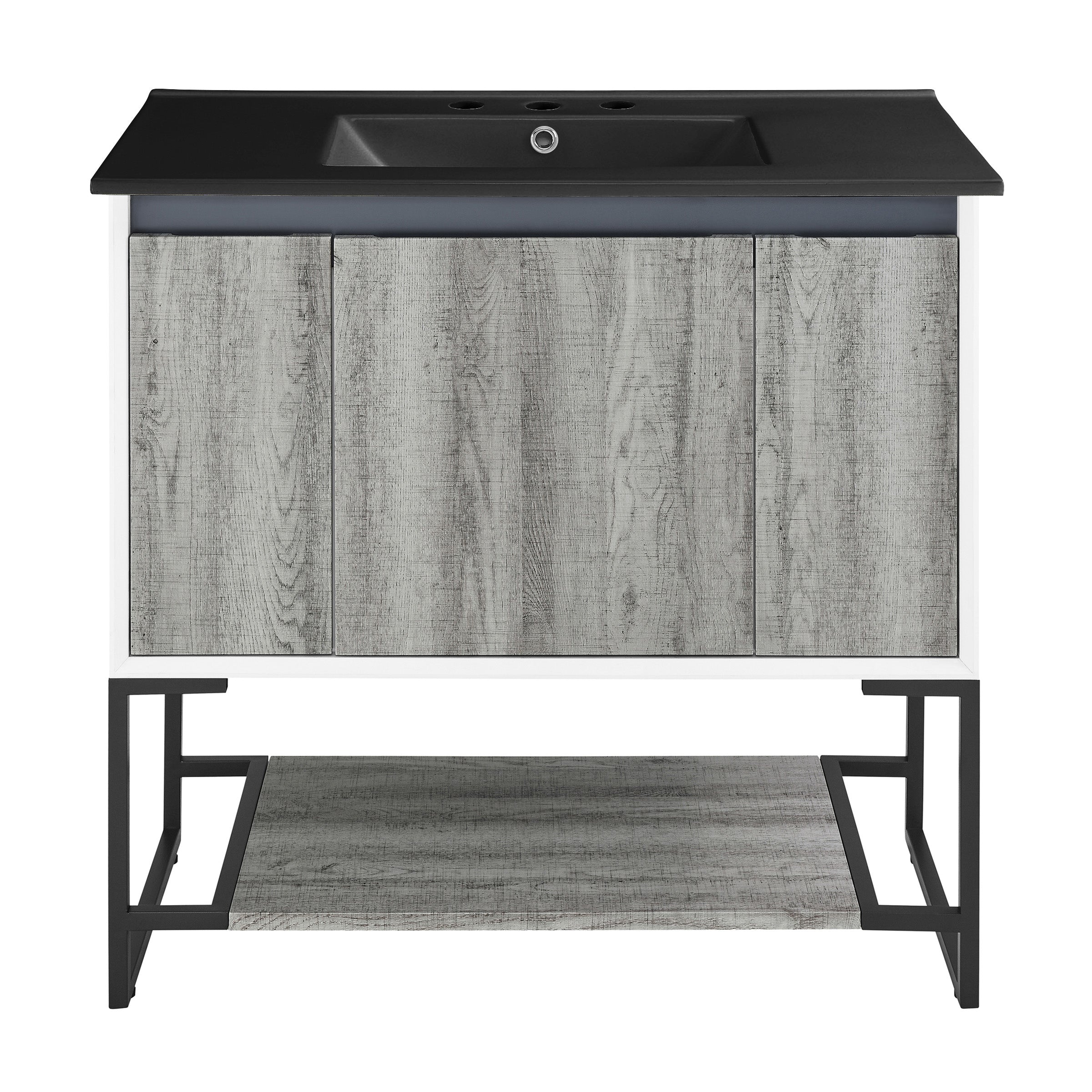Gray Oak / Matte Black / 3-Hole