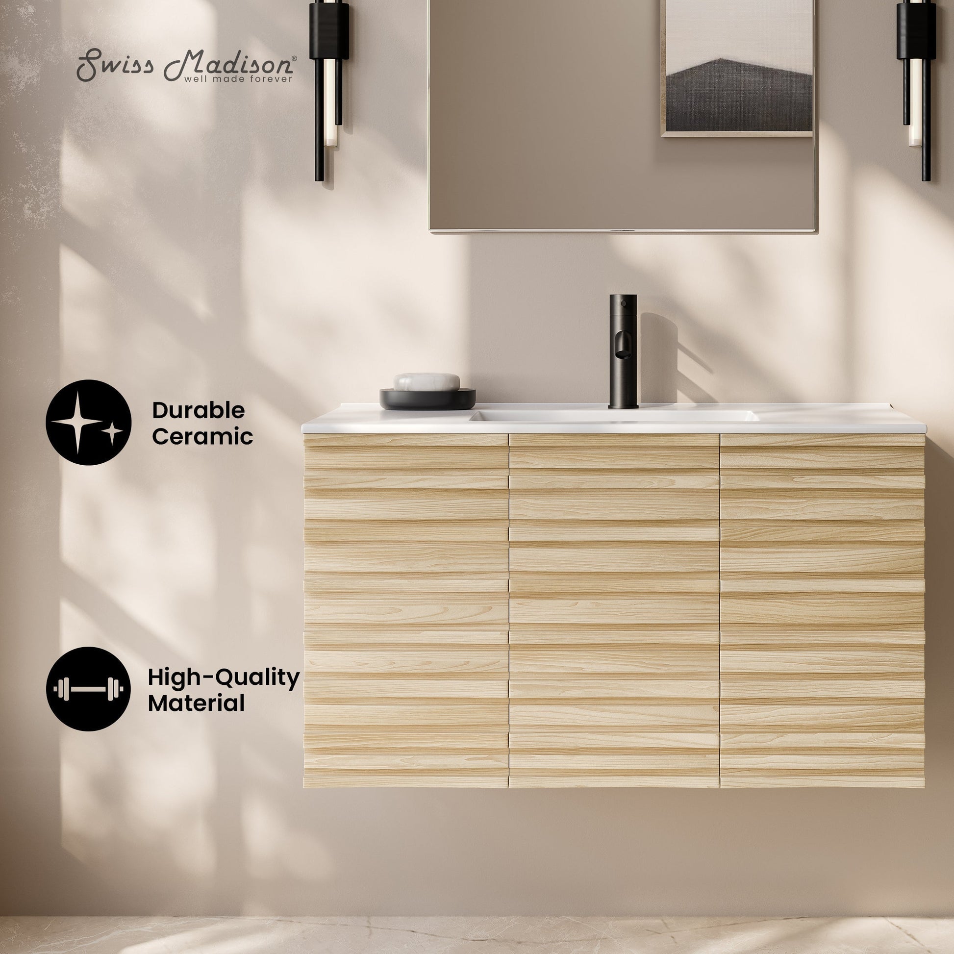 Natural Oak / White / 1-Hole