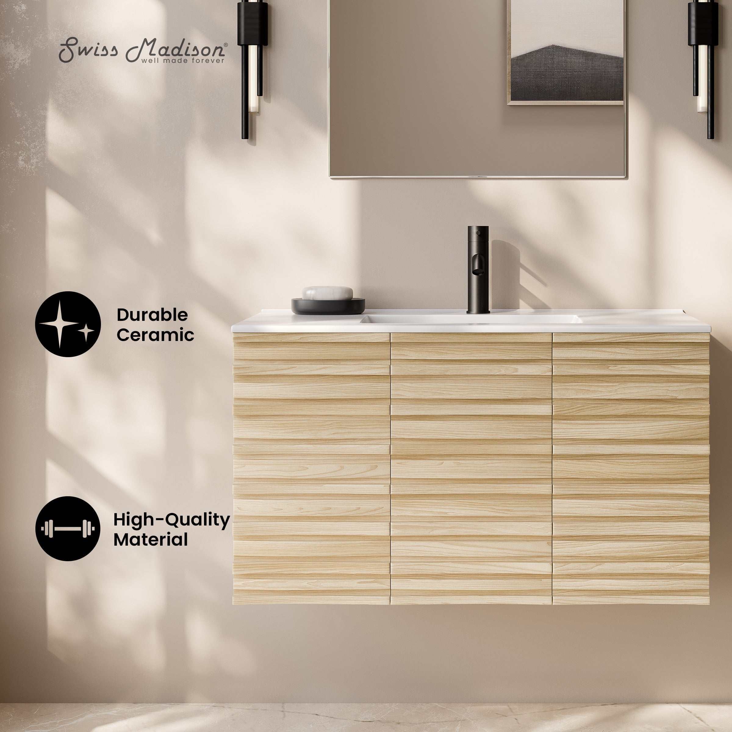 Natural Oak / White / 1-Hole