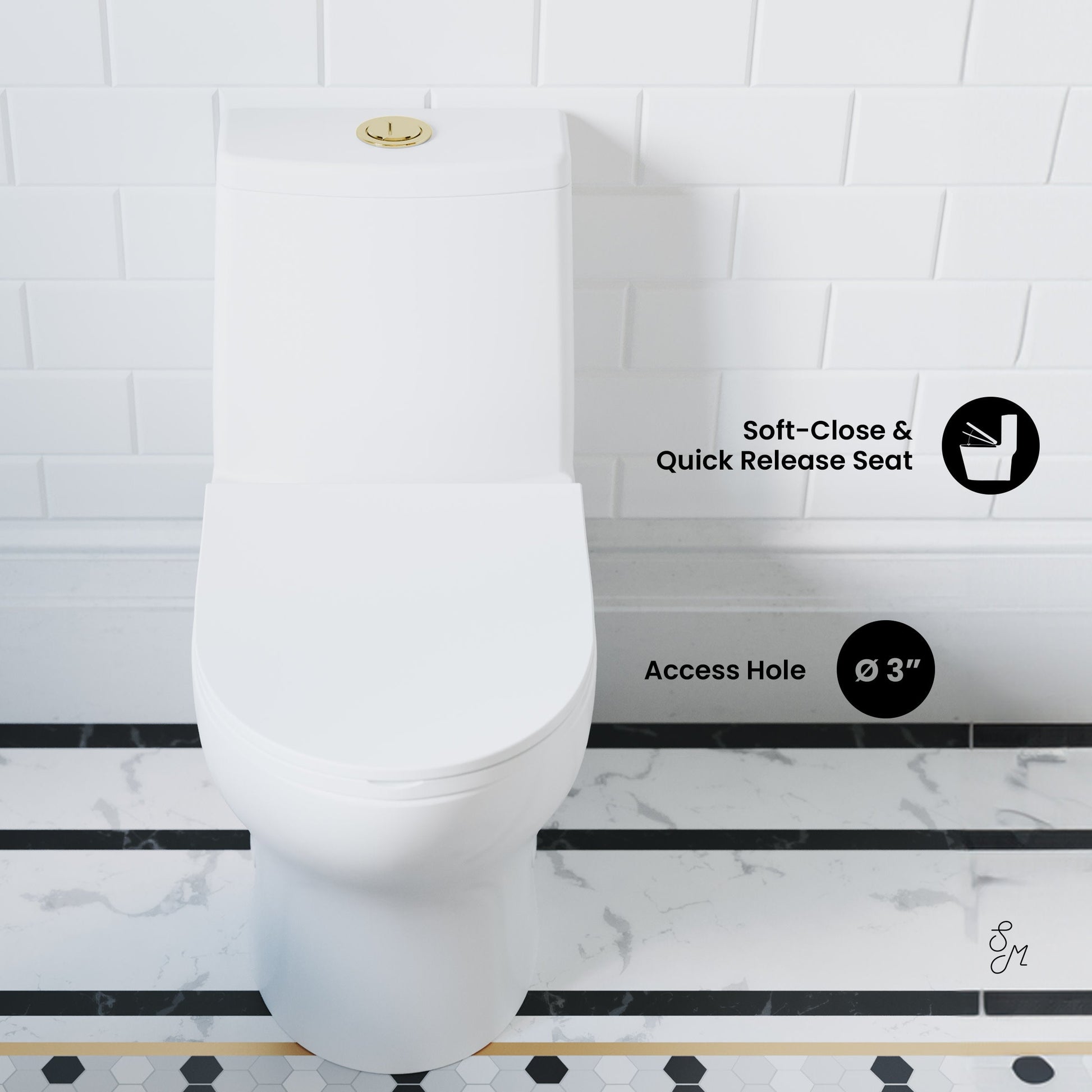 Glossy White / Dual - Top / Gold