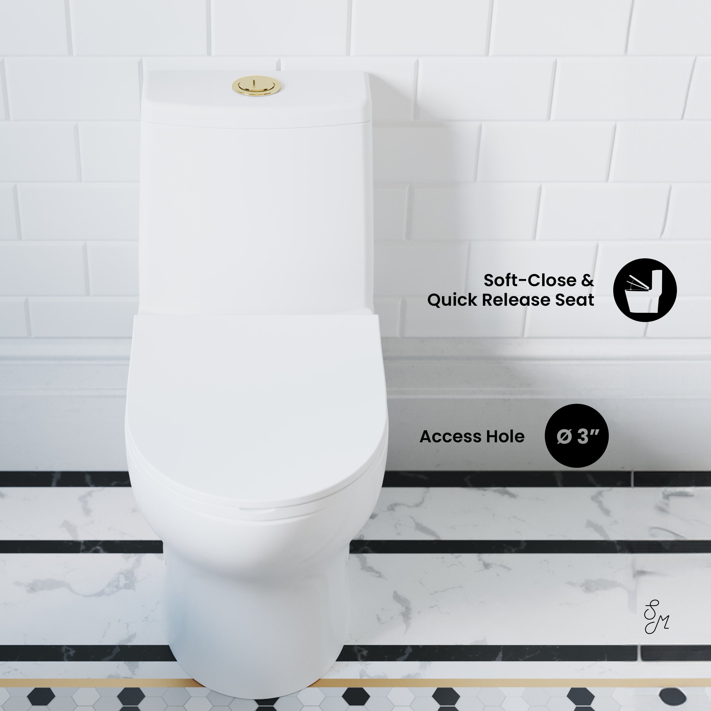 Glossy White / Dual - Top / Gold