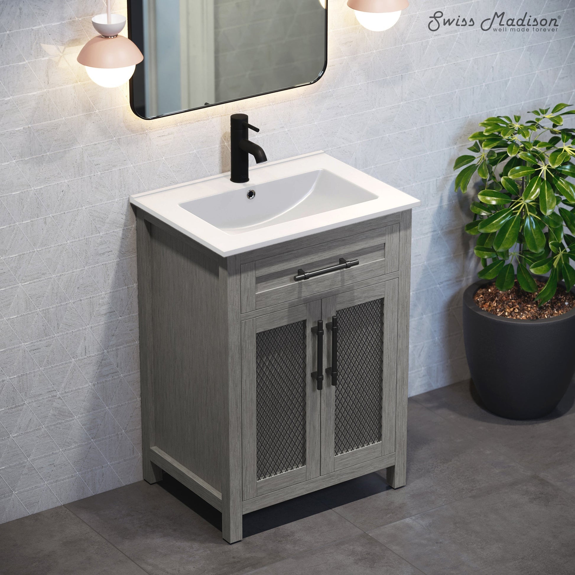 Carbon Gray / White / 1-Hole
