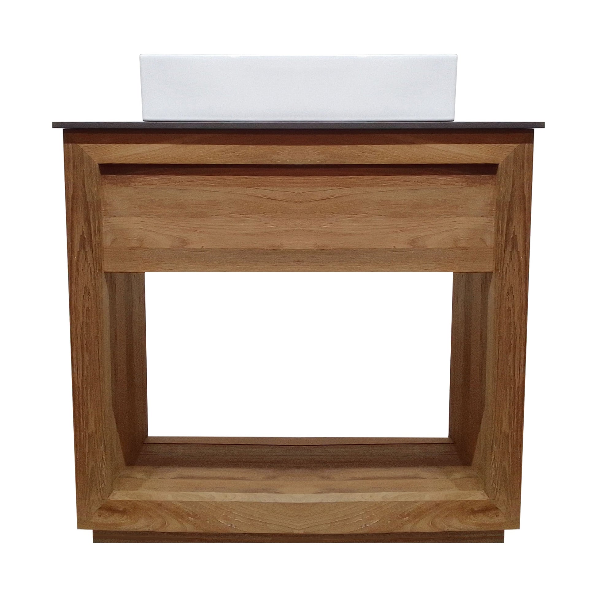 Brown Oak / White / 1-Hole