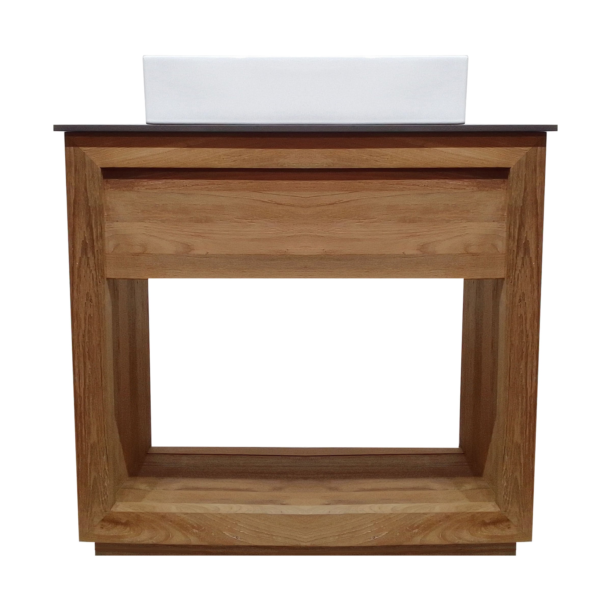 Brown Oak / White / 1-Hole