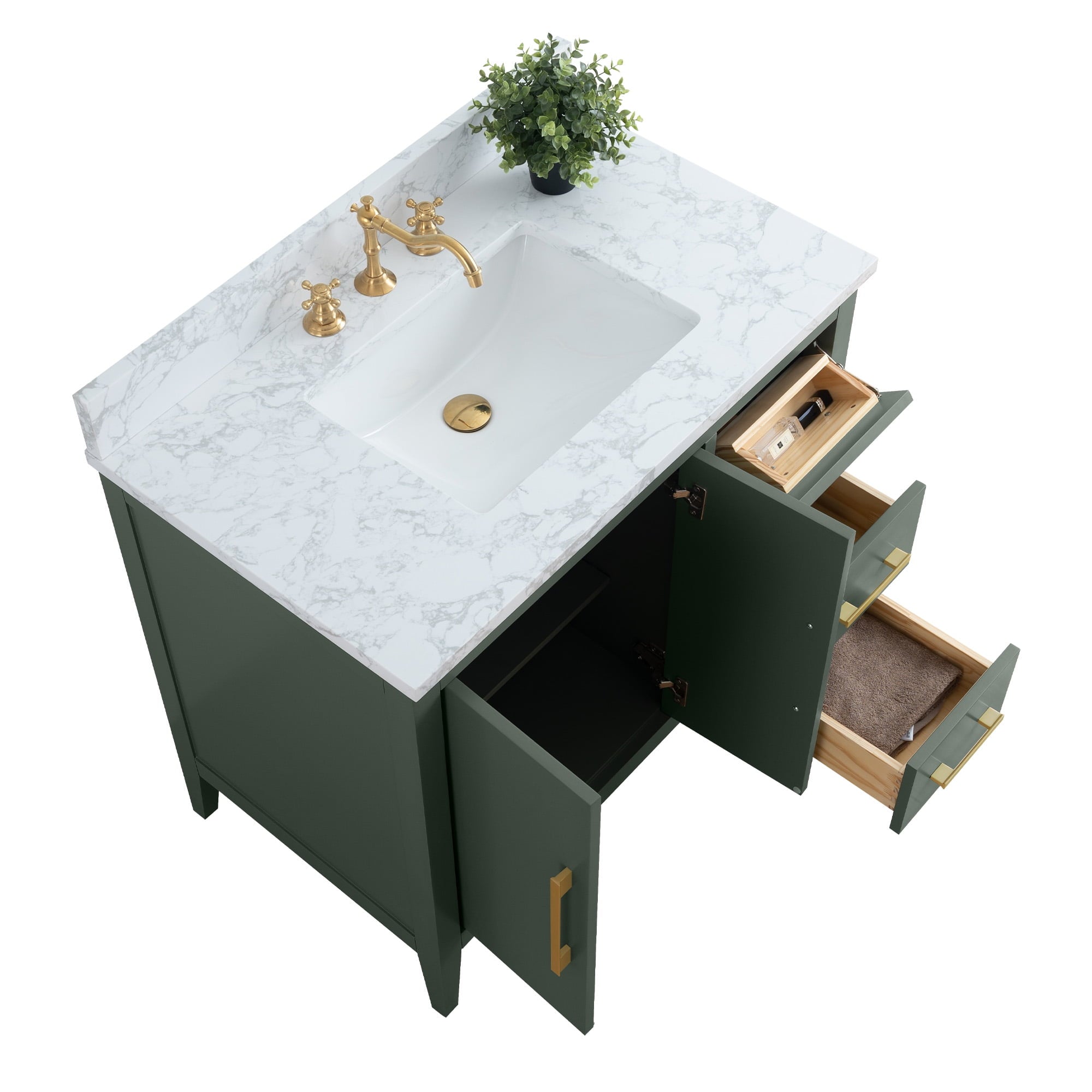 Vintage Green / Golden Brushed
