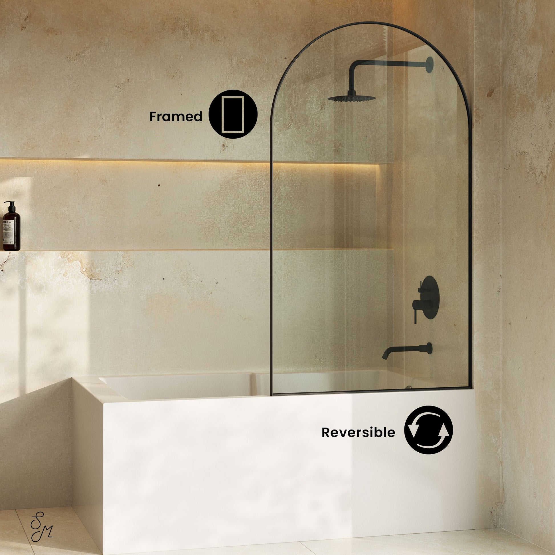 Matte Black / Bathtub Door