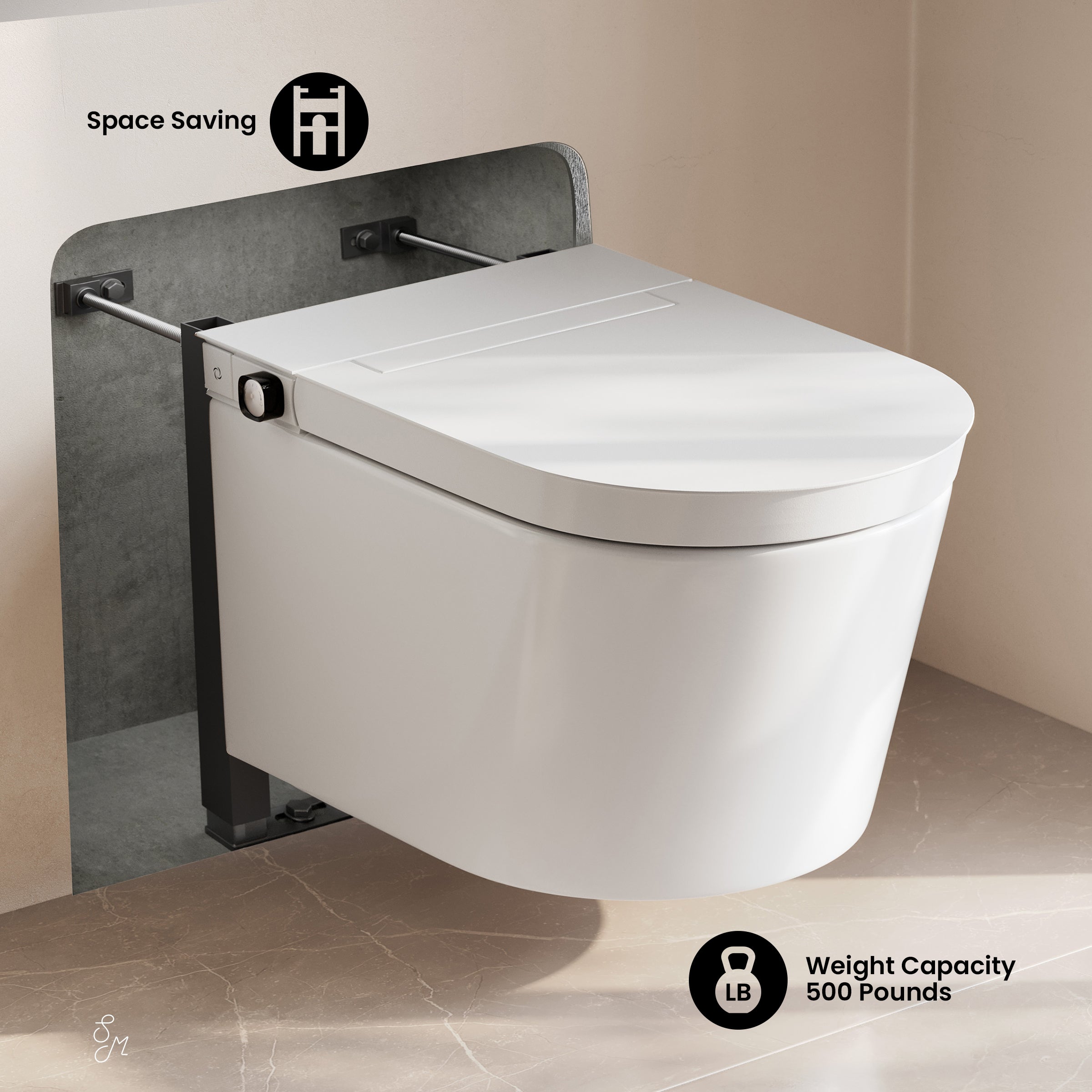 Glossy White / Manual Bidet