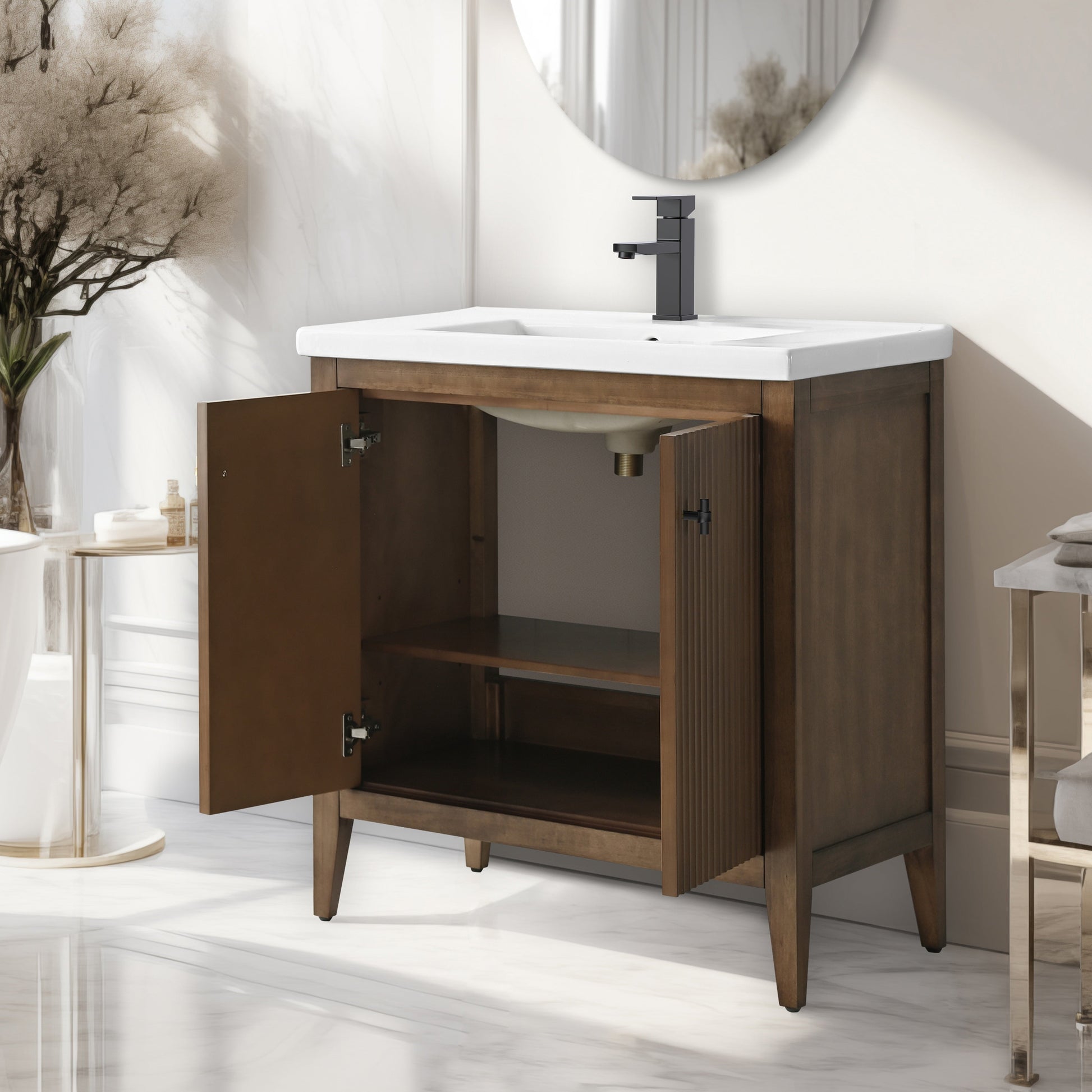 Walnut / Matte Black