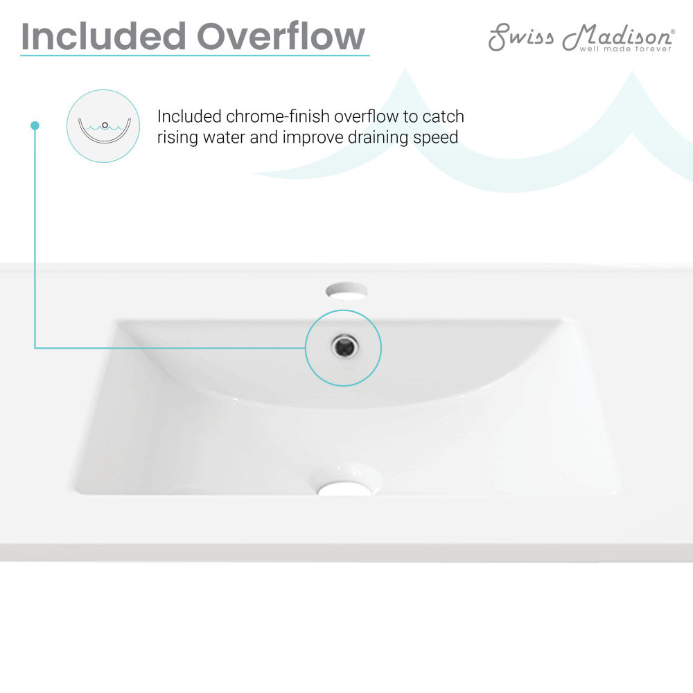 Glossy White / 1-Hole / Center
