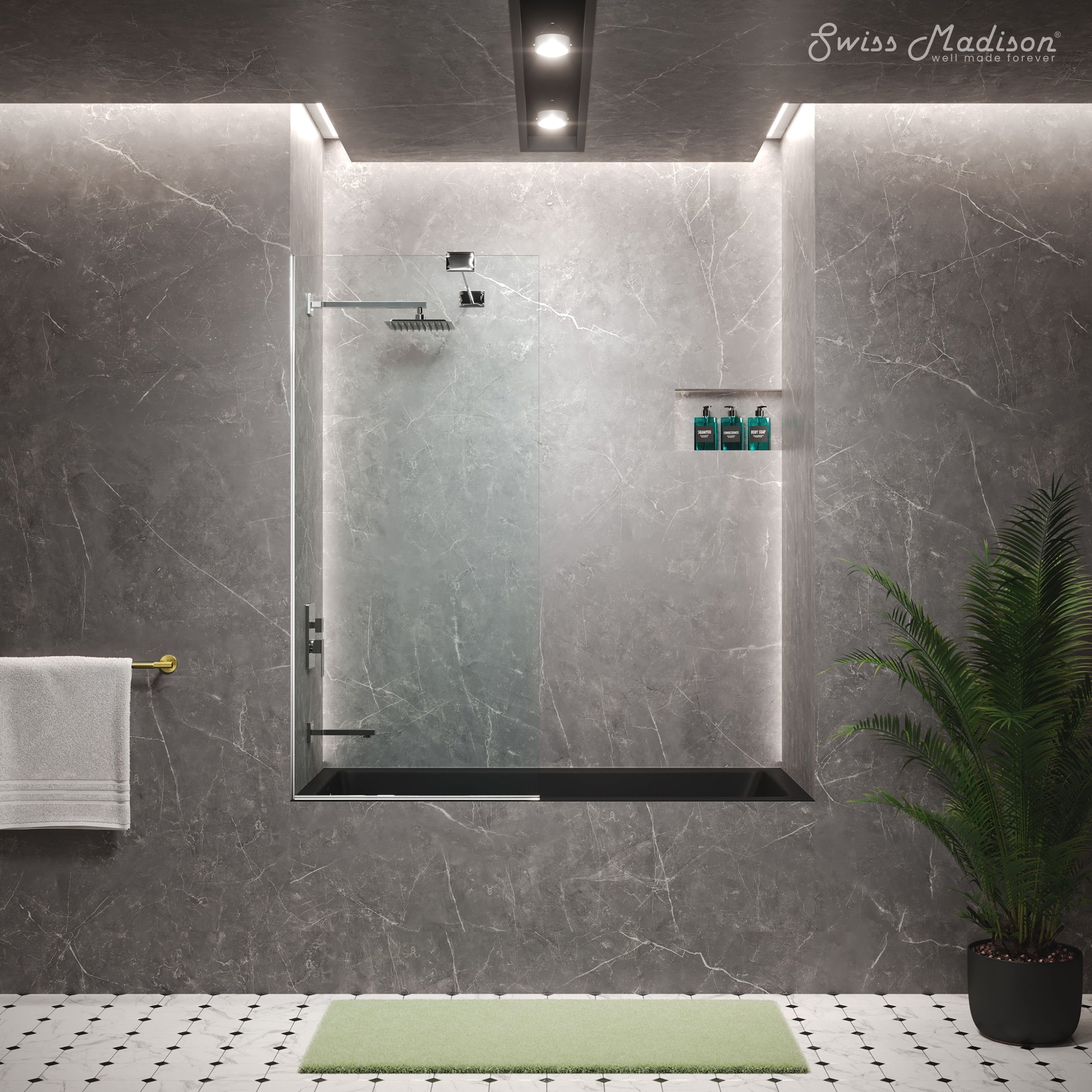 Matte Black / Alcove - No Apron / Left