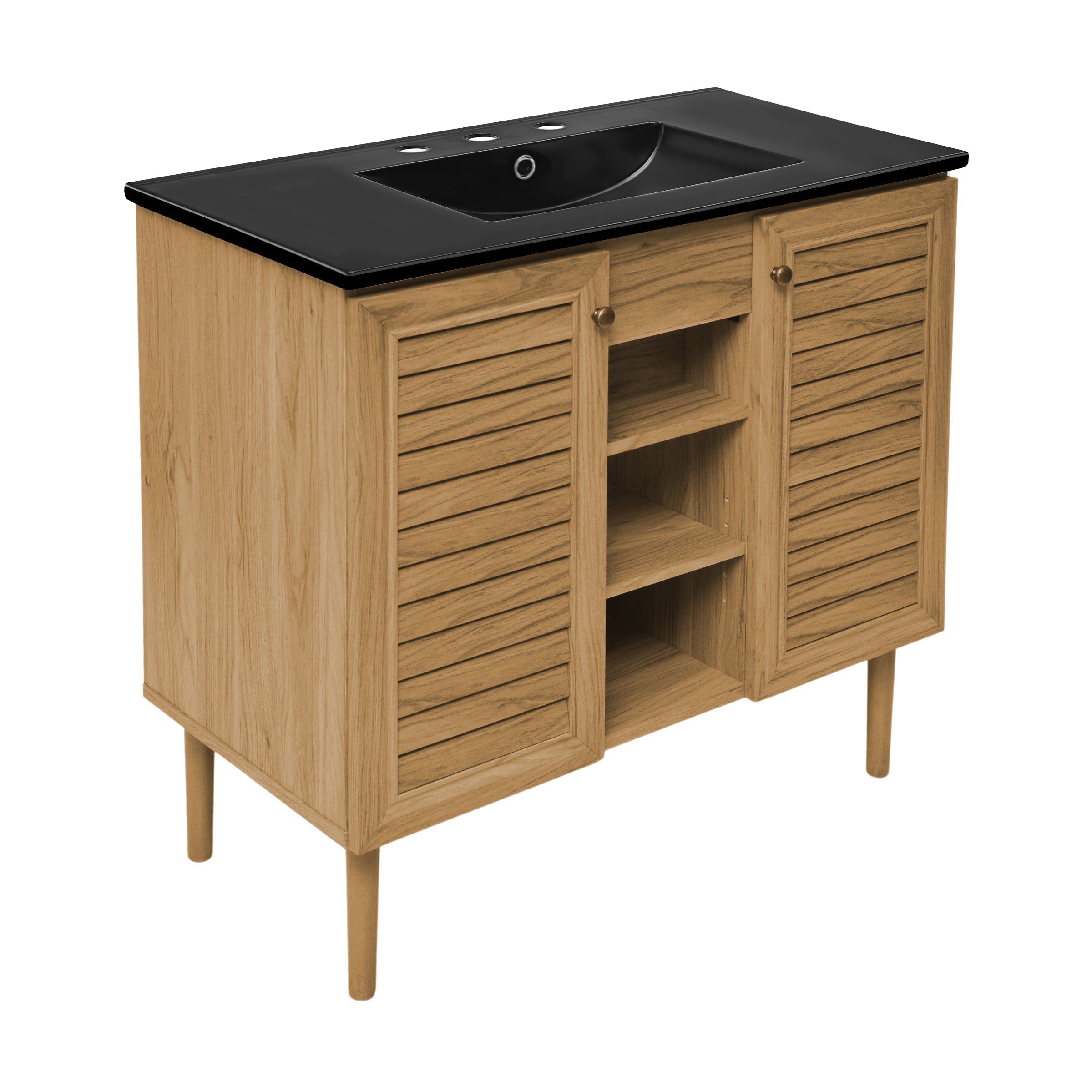 Golden Oak / Black / 3-Hole