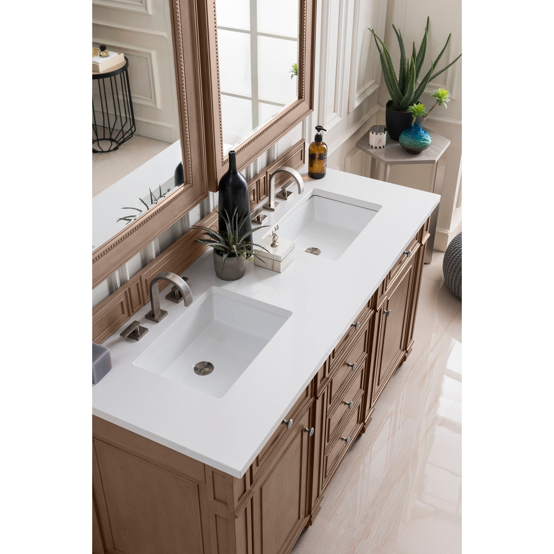 Whitewashed Walnut / White Zeus - 3 Faucet Holes