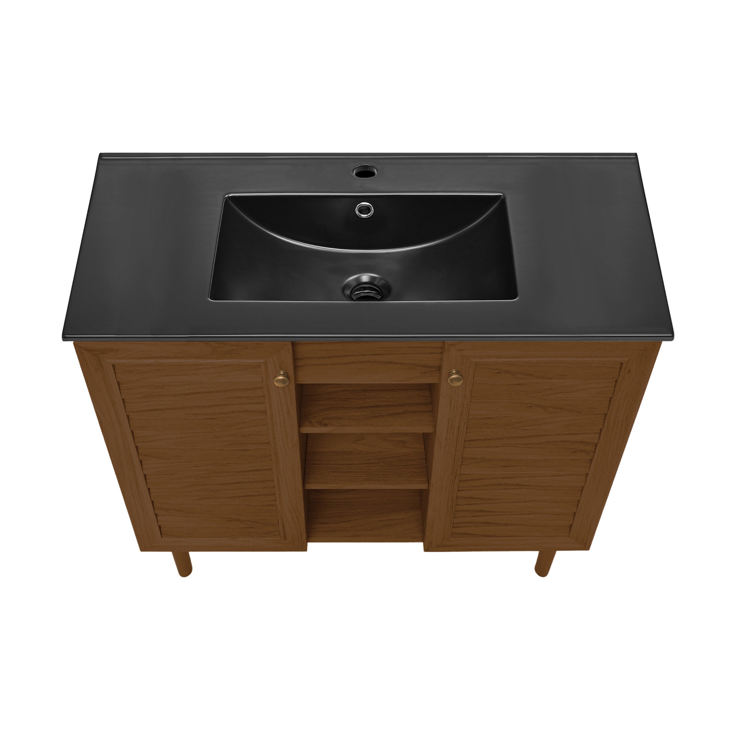 Brown Oak / Black / 1-Hole
