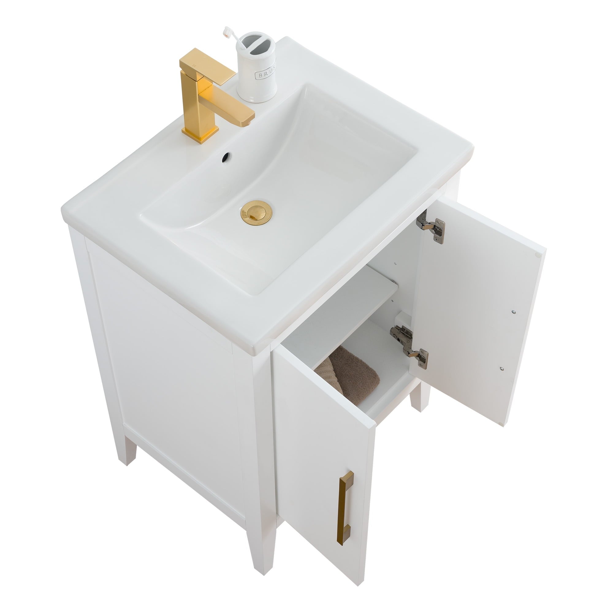 White / Golden Brushed