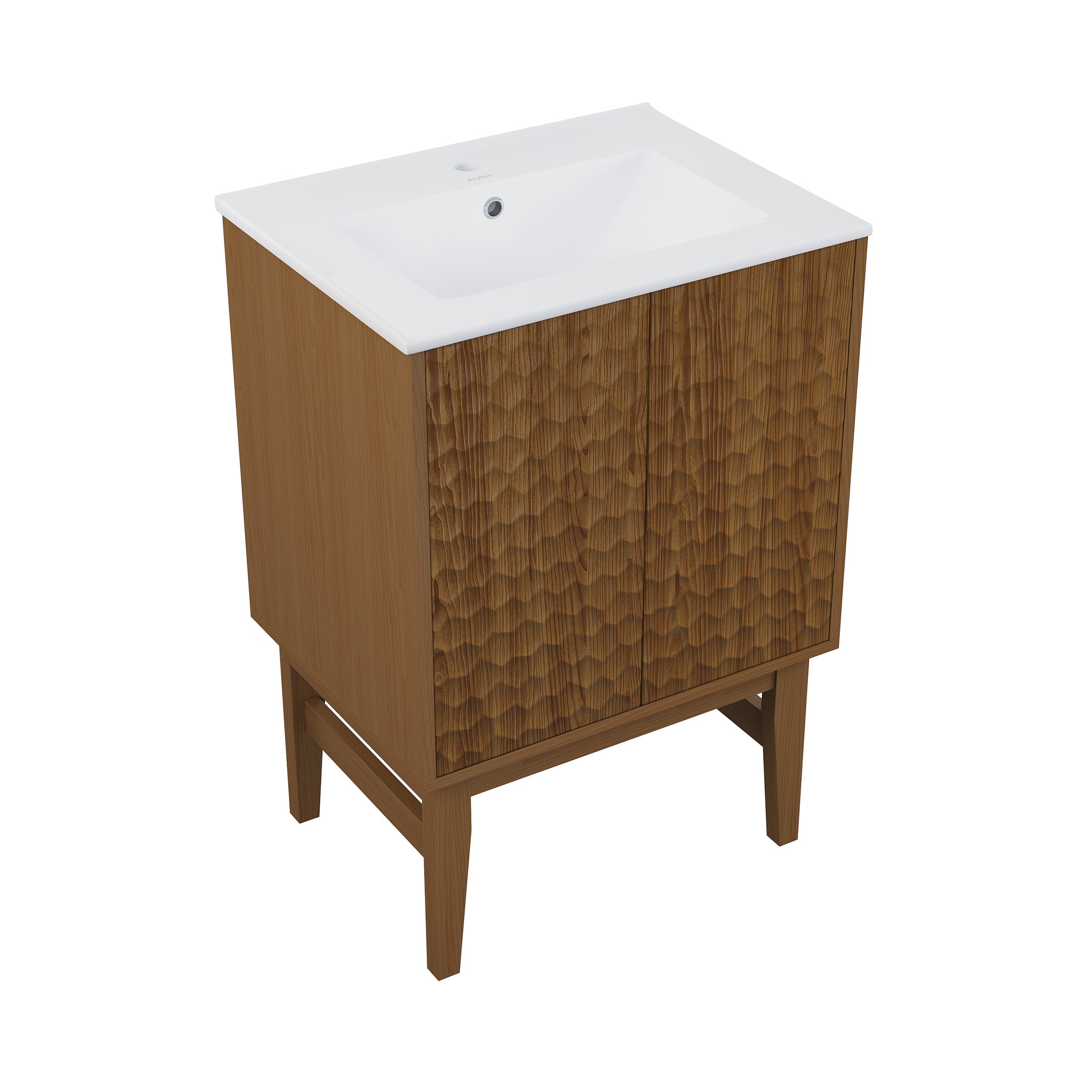 Brown Oak / White / 1-Hole