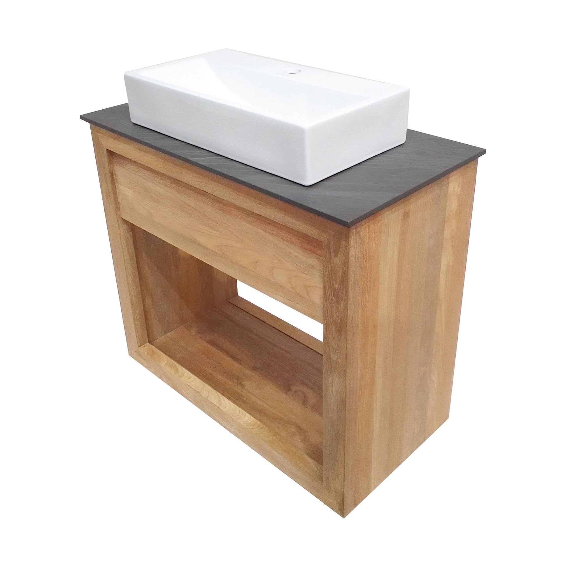 Natural Teak / White / 1-Hole