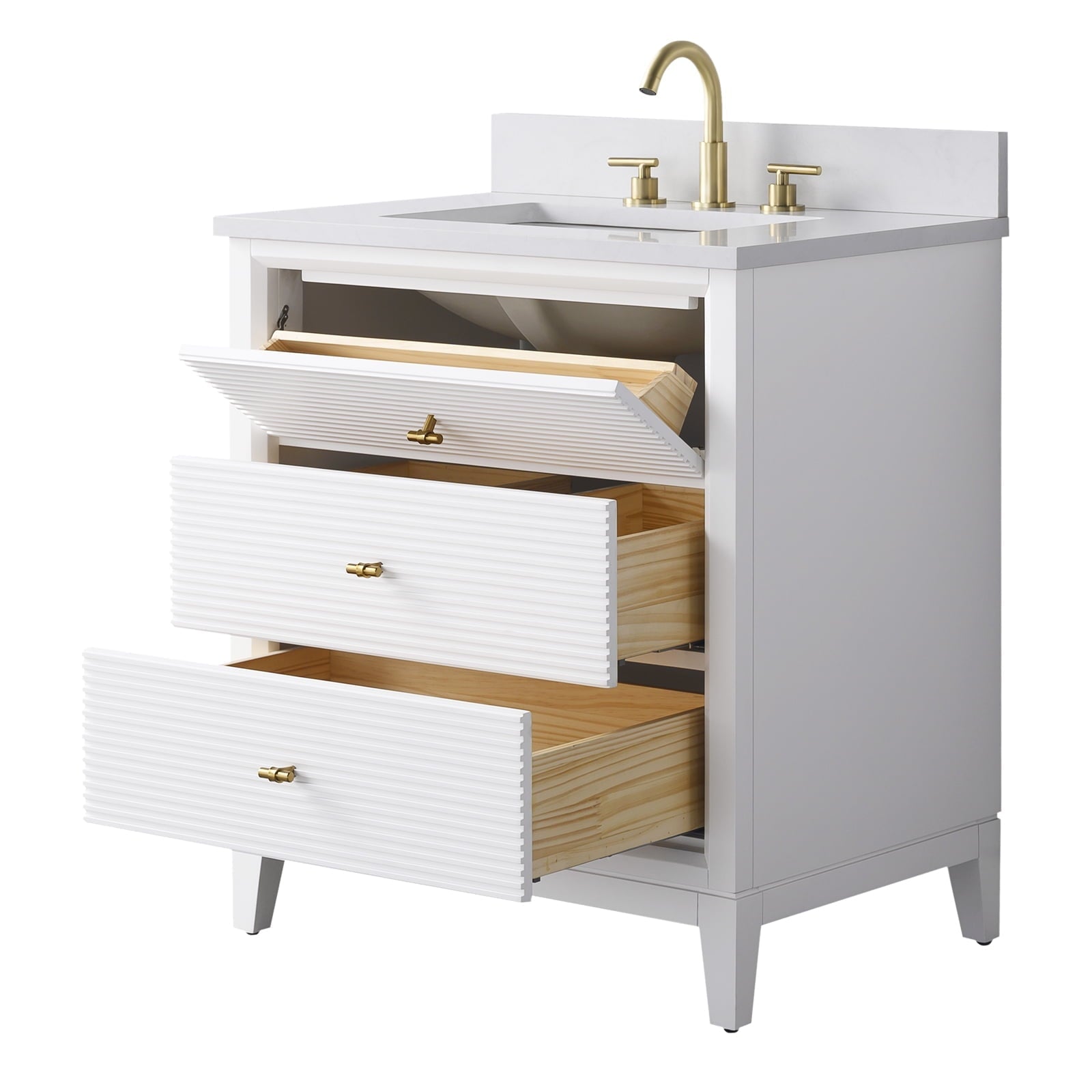 Linear White / Golden Brushed