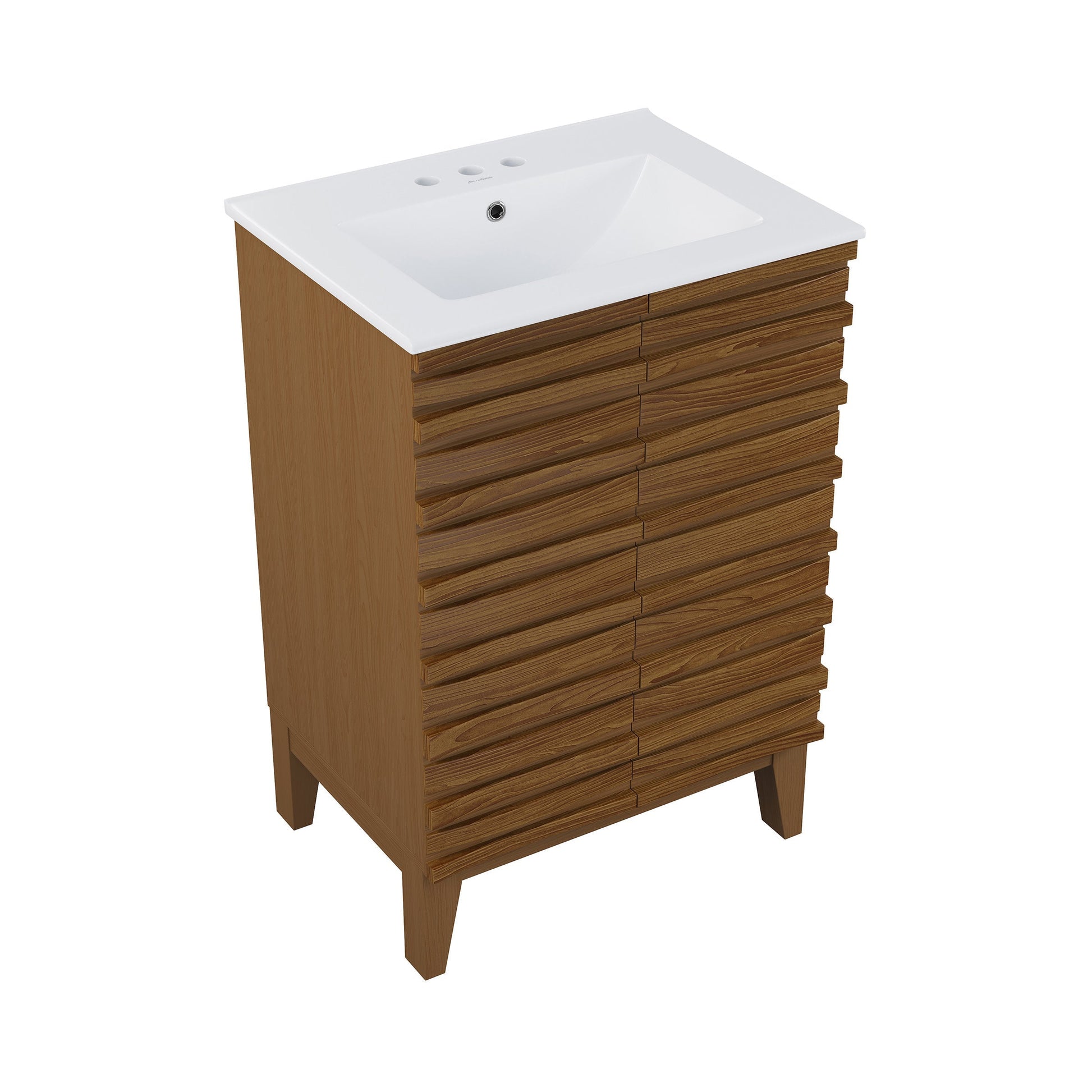 Brown Oak / White / 3-Hole
