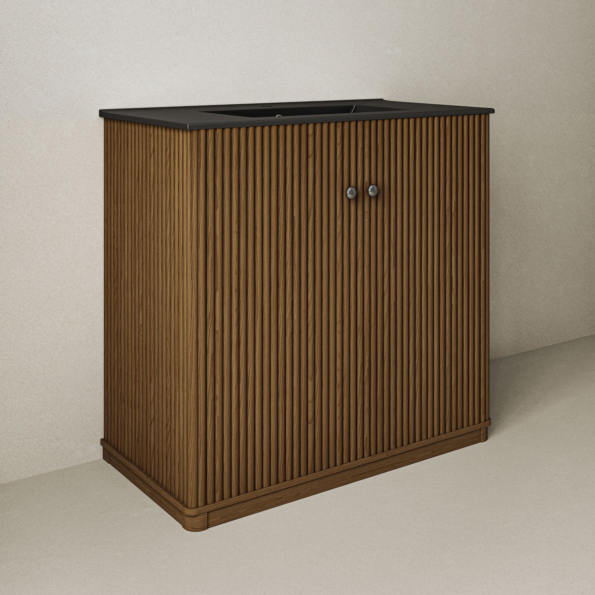 Brown Oak / Black / 1-Hole