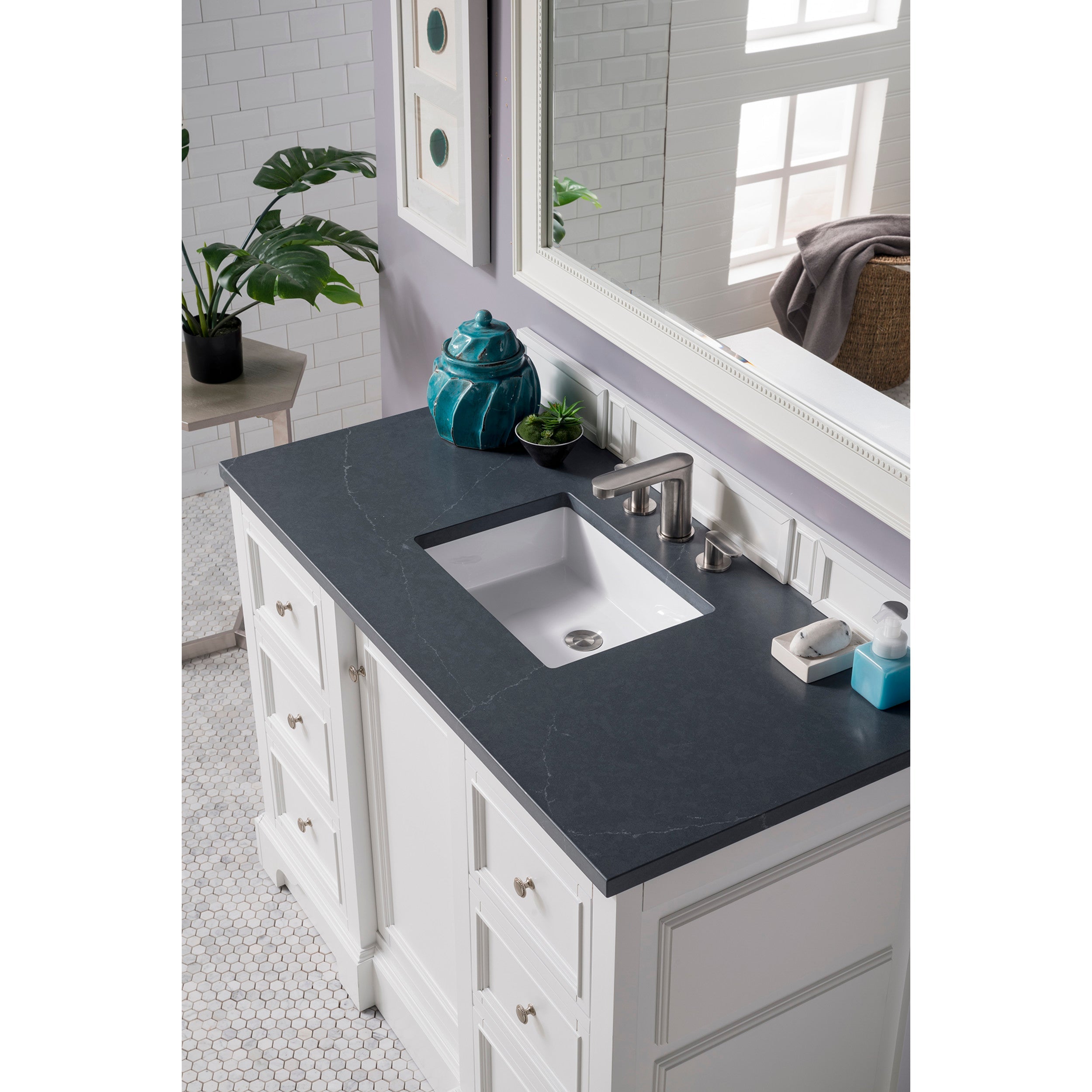 Bright White / Charcoal Soapstone - 3 Faucet Holes