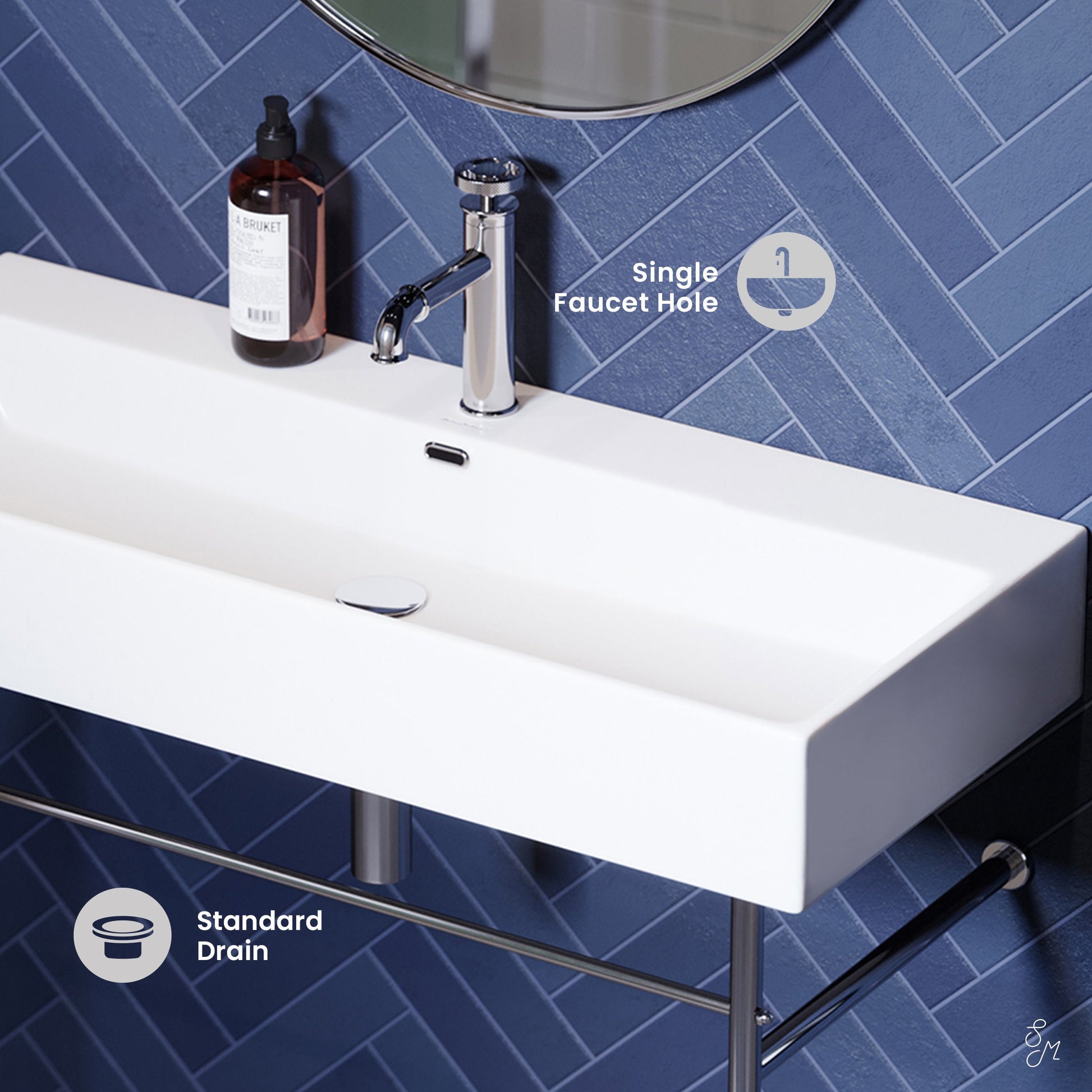 Polished Chrome / White / 1-Hole