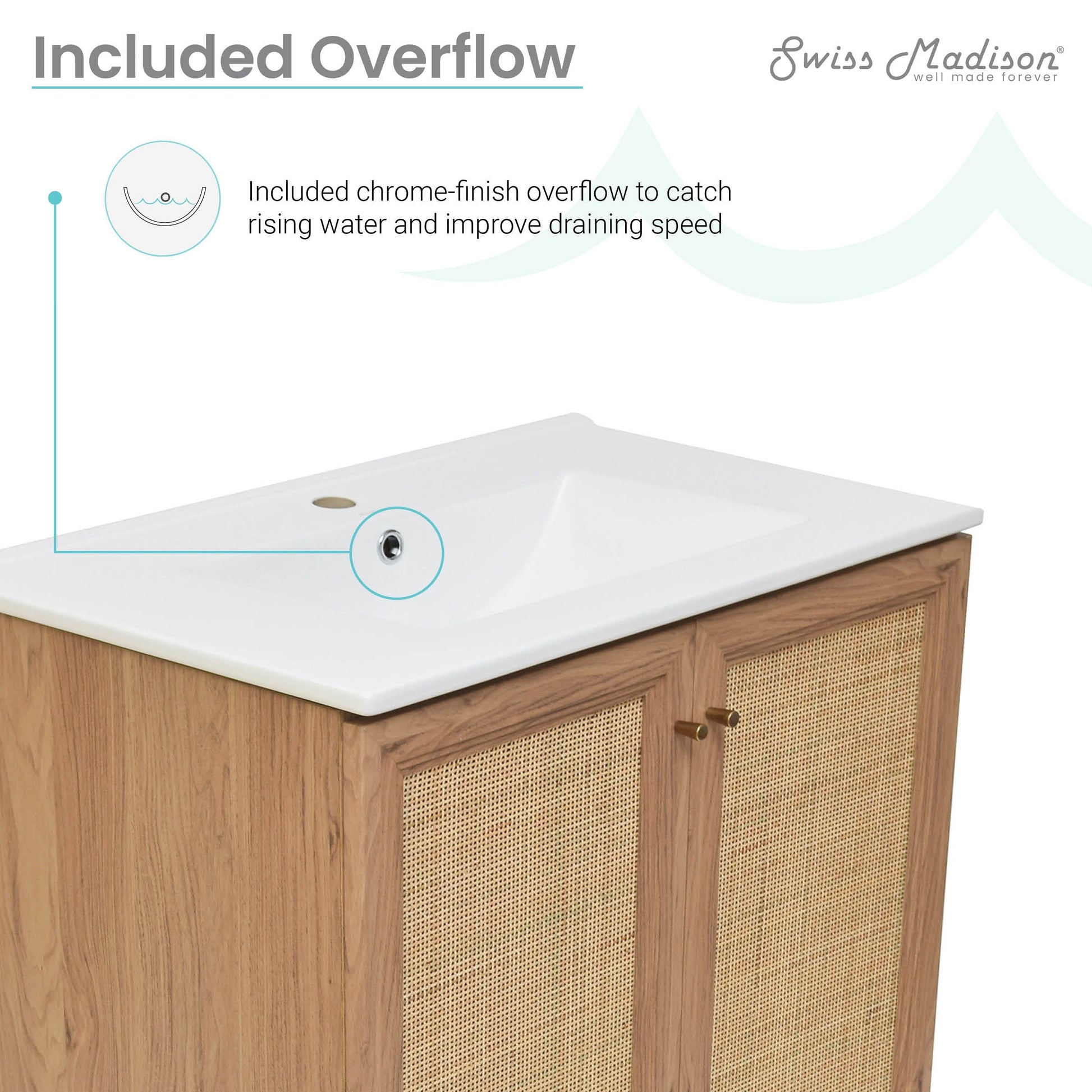 Golden Oak / White / 1-Hole