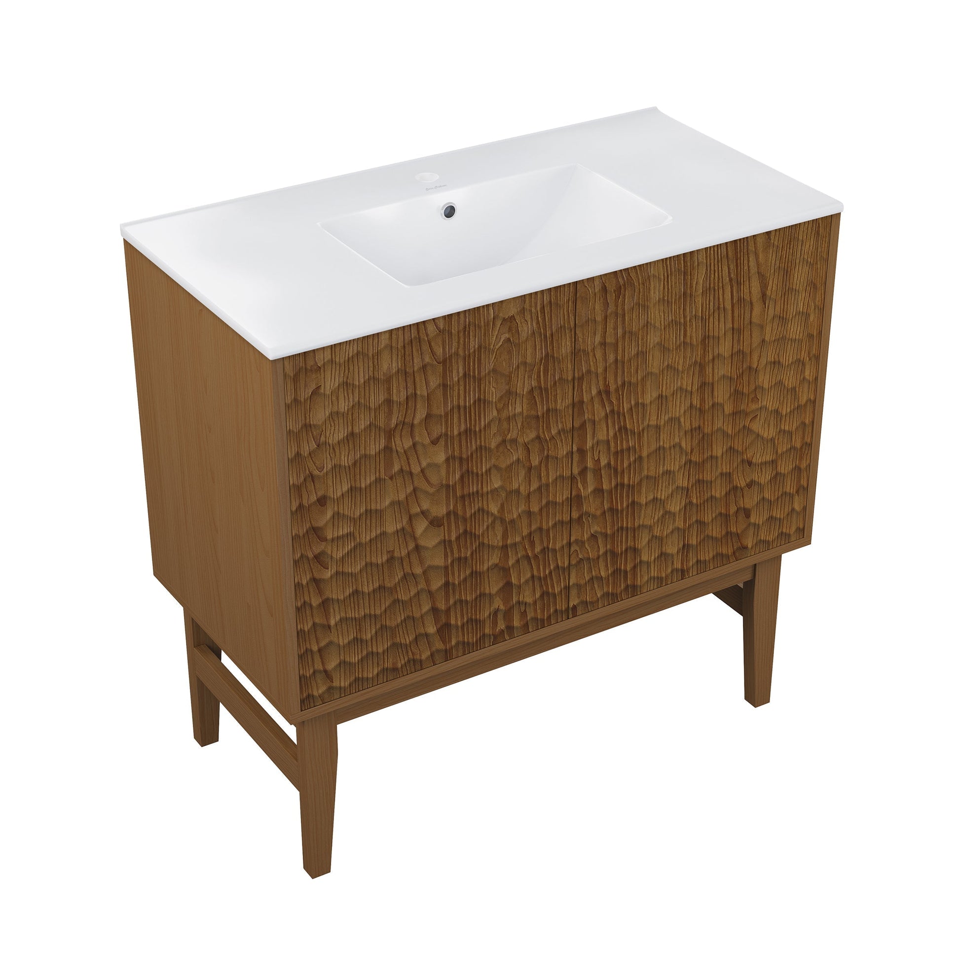 Brown Oak / White / 1-Hole