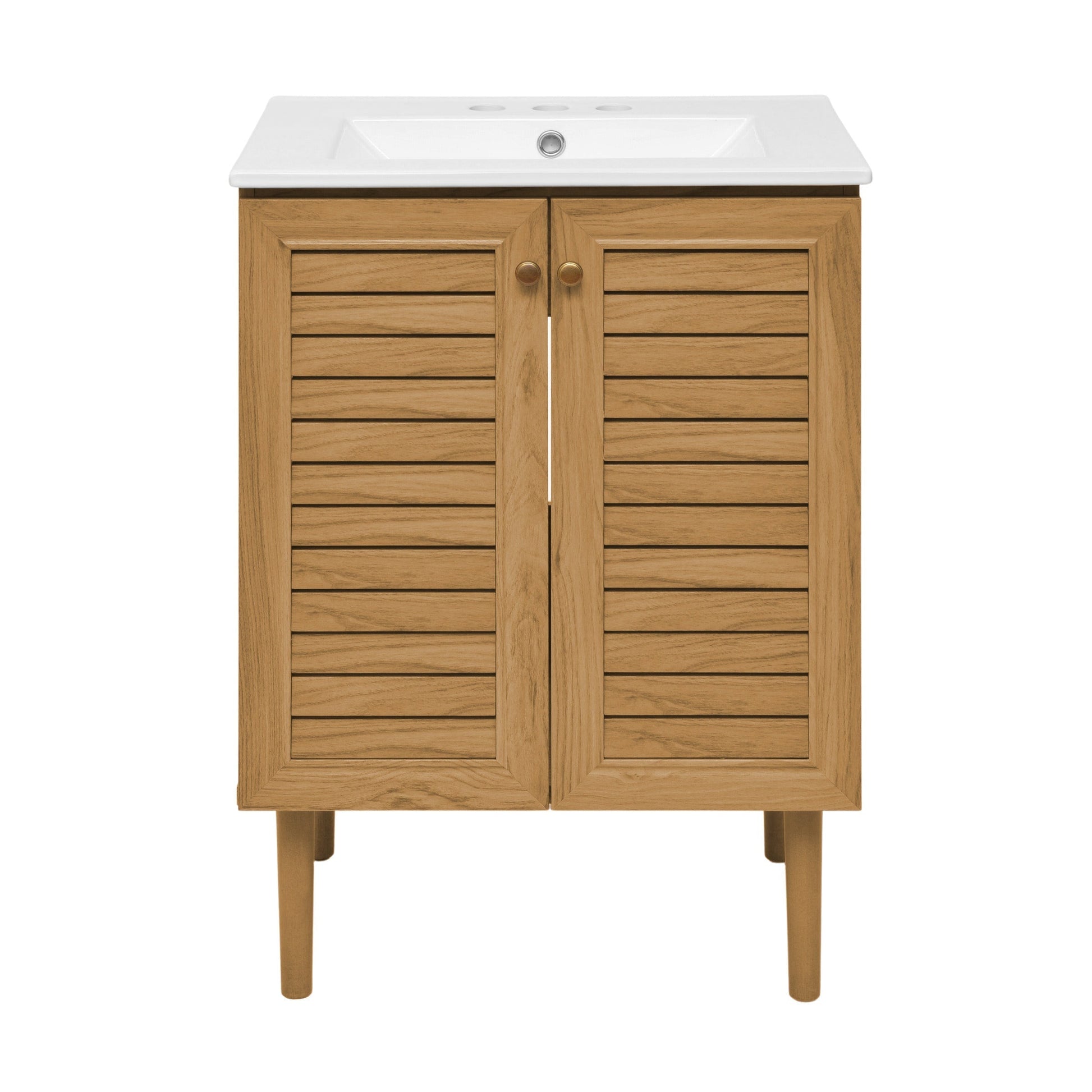 Golden Oak / White / 3-Hole