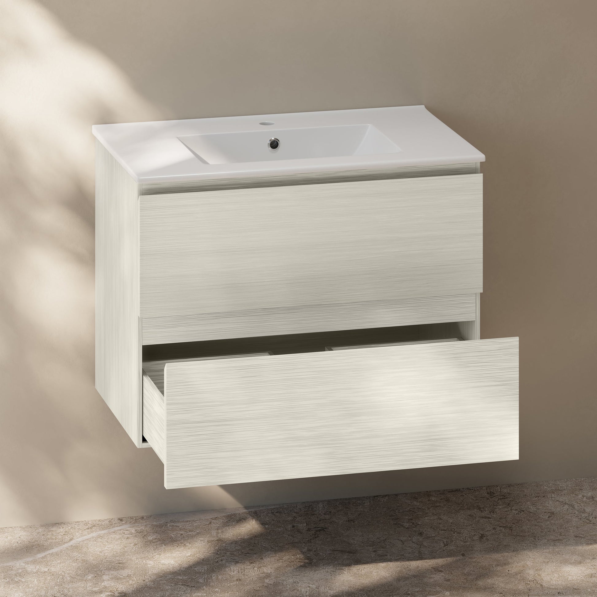White Oak / Glossy White / 1-Hole